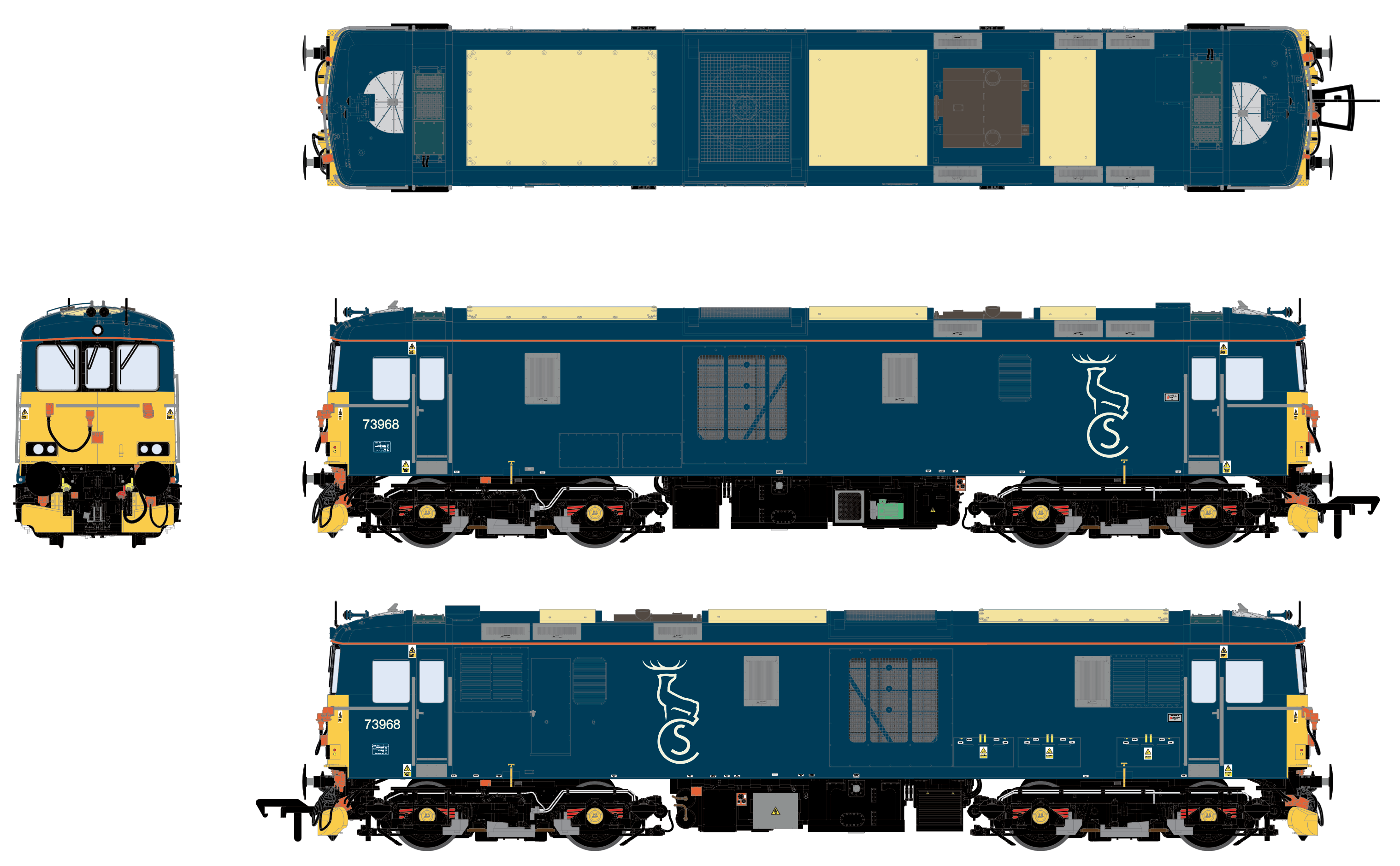 Class 73 - Caledonian (Früh) - 73968 - DCC Sound Ausgestattet