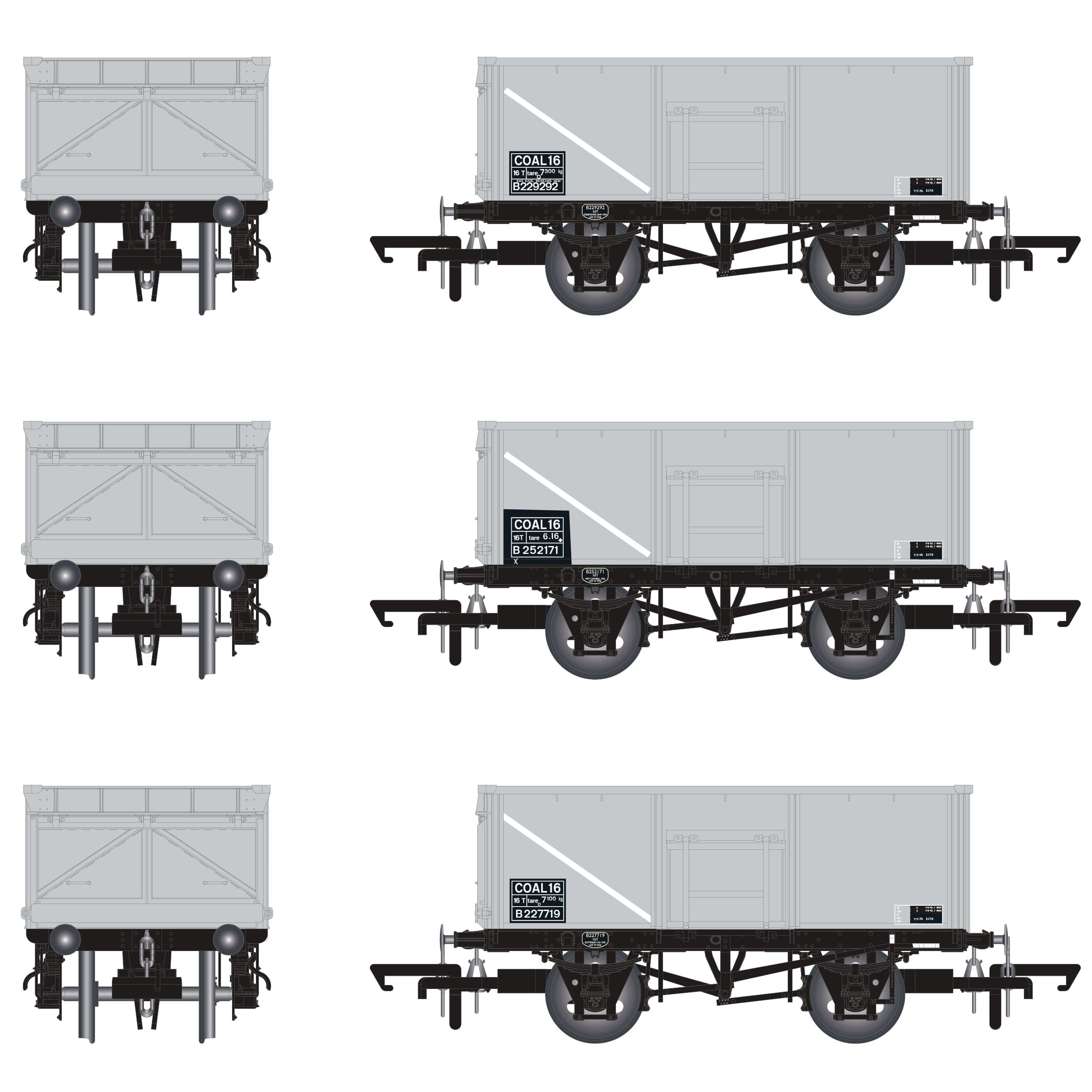 BR 16T Mineral – COAL 16 (Rebody) – BR Freight Grey (Pre-TOPS COAL 16) – Packung Nr