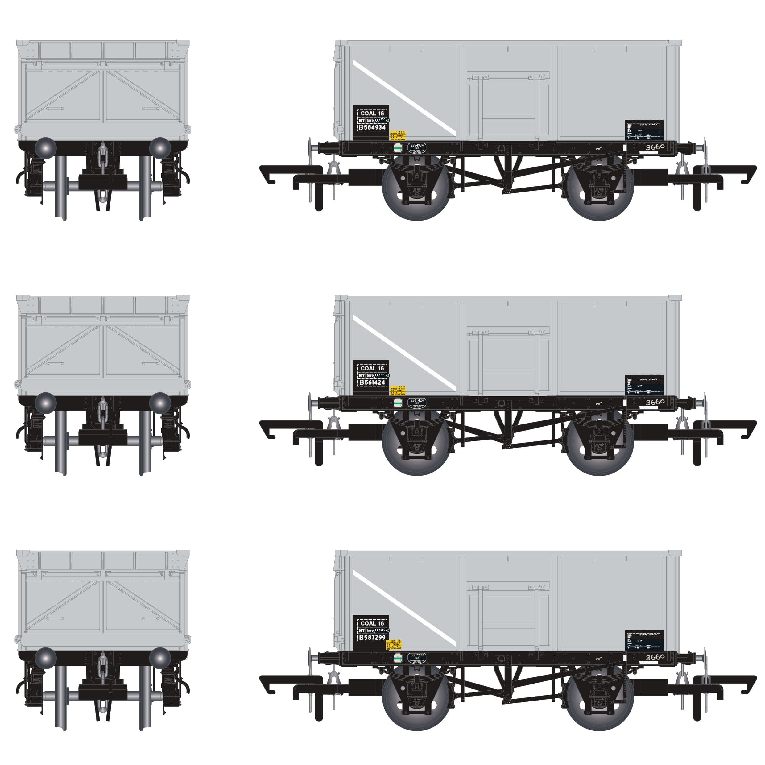 BR 16T Mineral – COAL 16 (Rebody) – BR Freight Grey (Pre-TOPS COAL 16) – Pack O