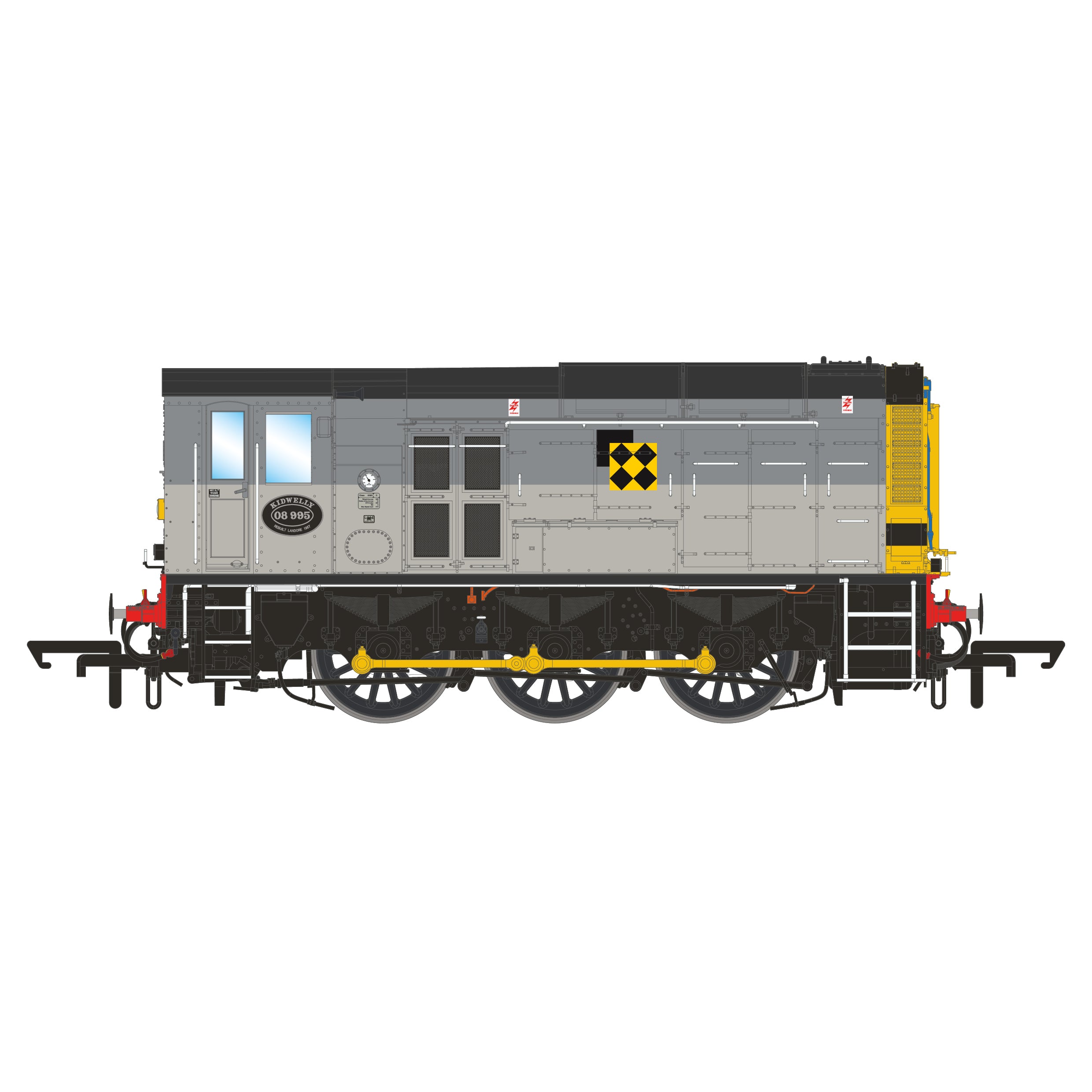 BR Klasse 08/9 - BR Railfreight Kohle Dreifach Grau - 08995 - DCC Sound
