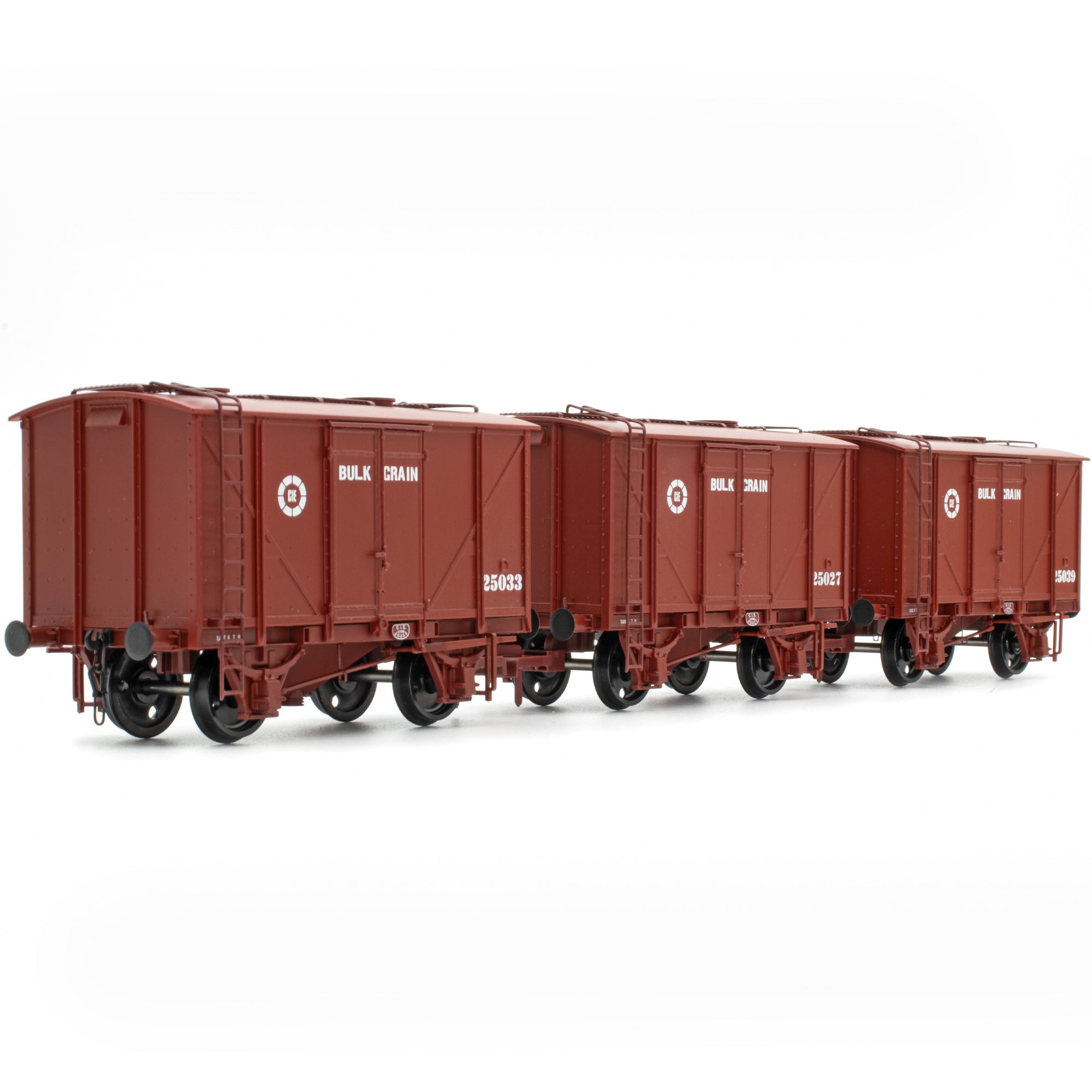 CIE Bulleid Bulk Grain Wagon – Braun (CIE Roundel-Ära) – Pack 1