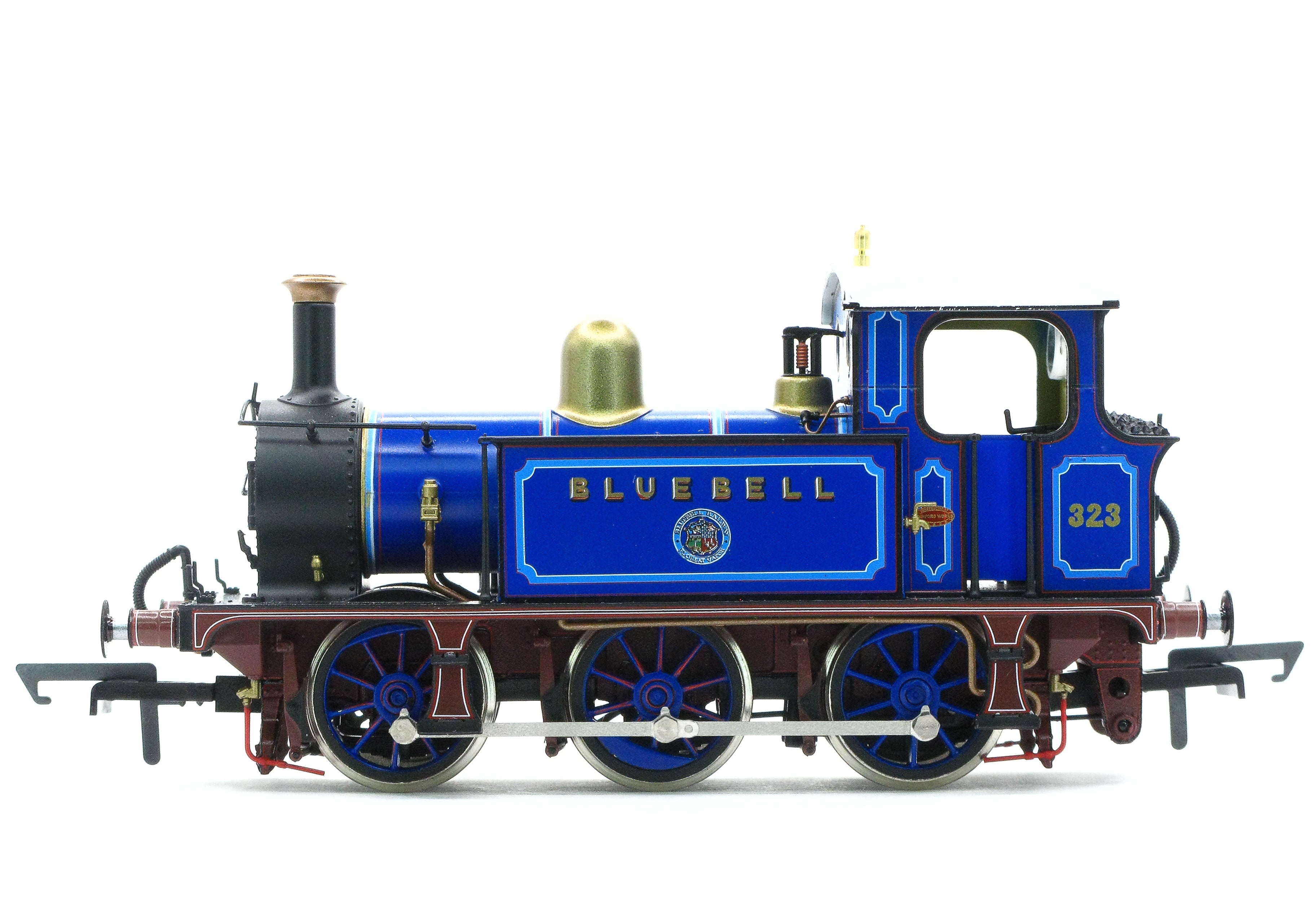 SECR P Klasse 0-6-0T 323 'Bluebell' in Bluebell Railway liniertes Blau (2010er Jahre)