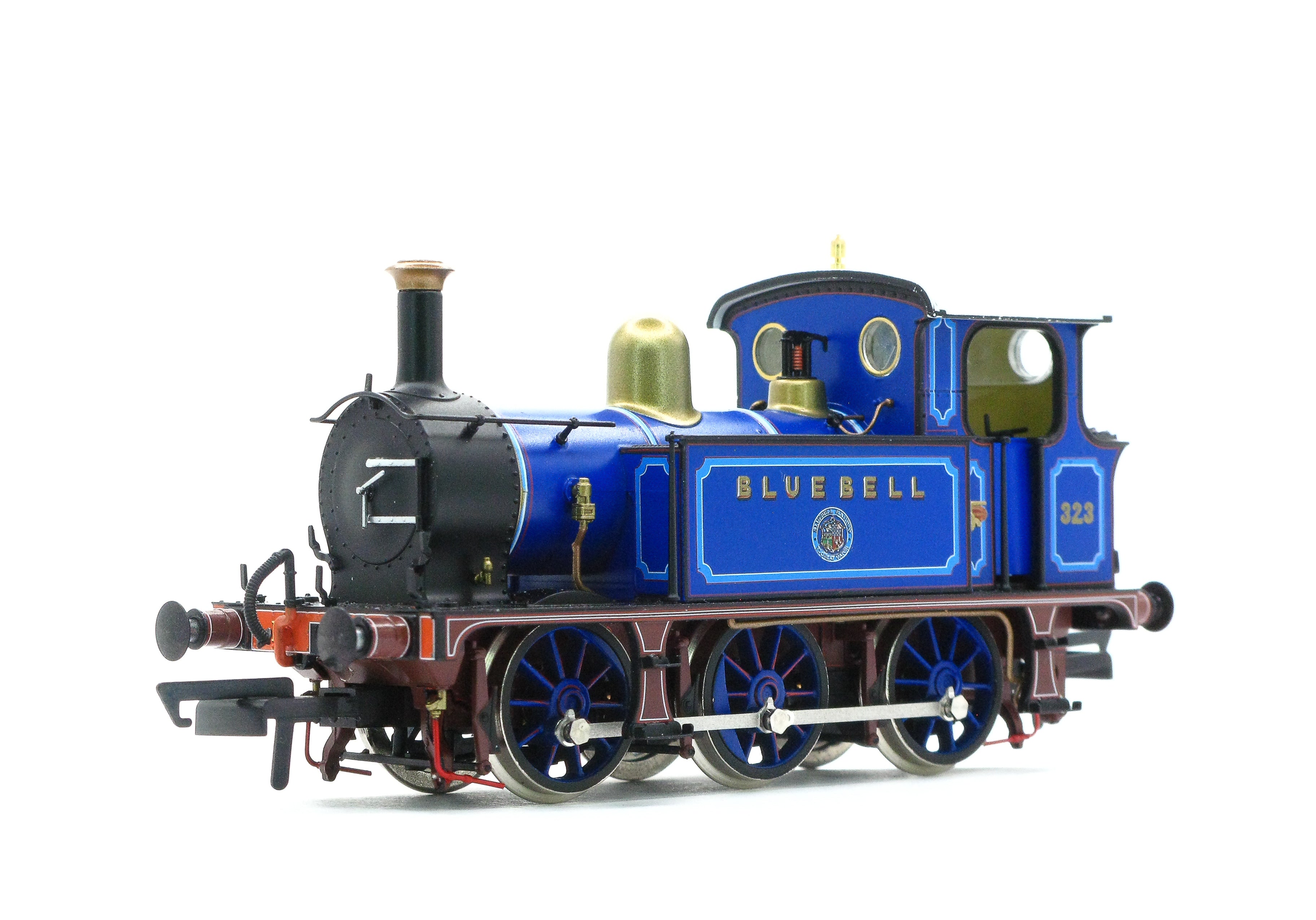 SECR P Klasse 0-6-0T 323 'Bluebell' in Bluebell Railway liniertes Blau (2010er Jahre)