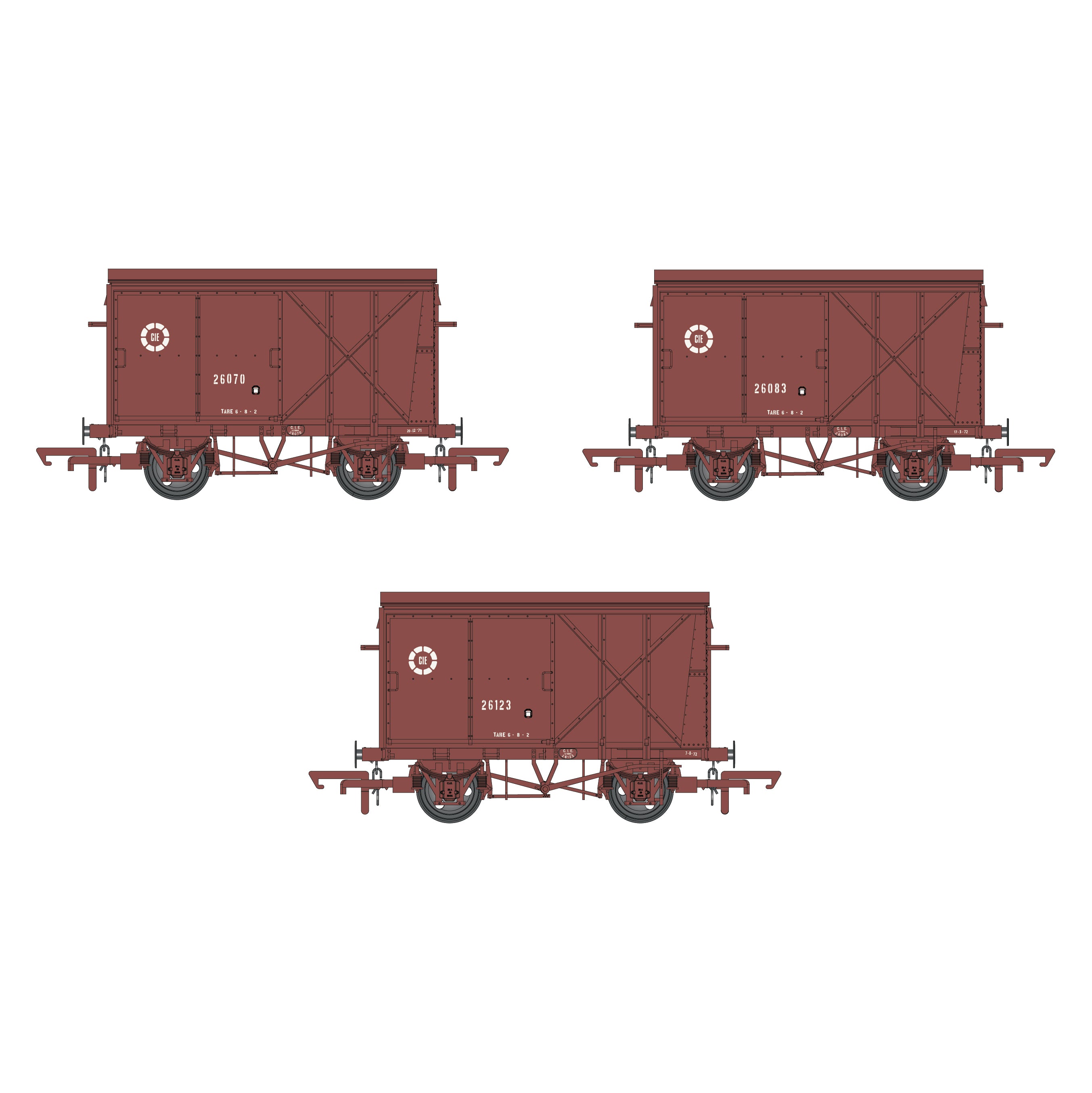 CIE Bulleid Palettenwagen – Braun (CIE Roundel-Ära) – Packung 1
