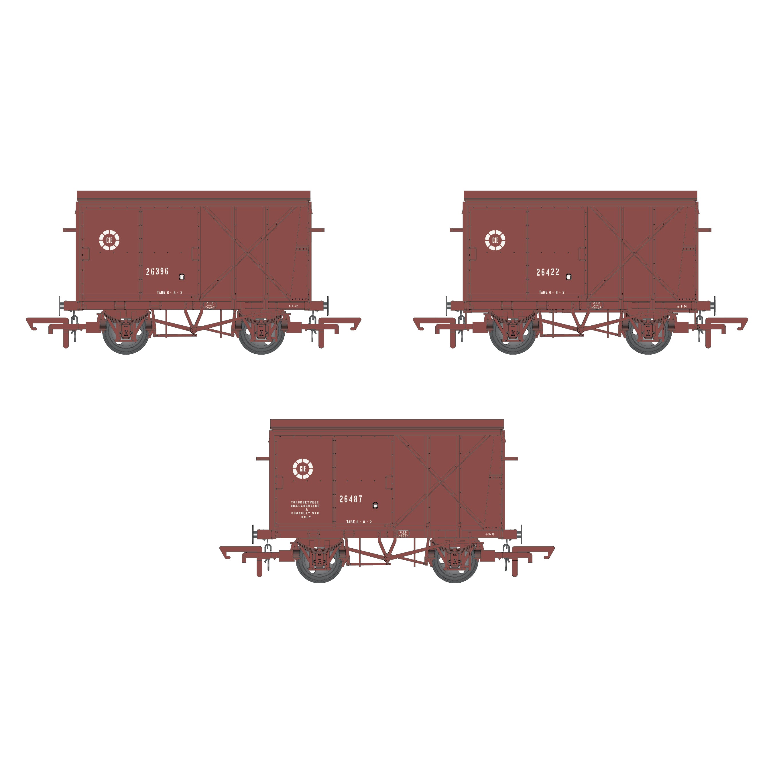 CIE Bulleid Palettenwagen – Braun (CIE Roundel-Ära) – Pack 2