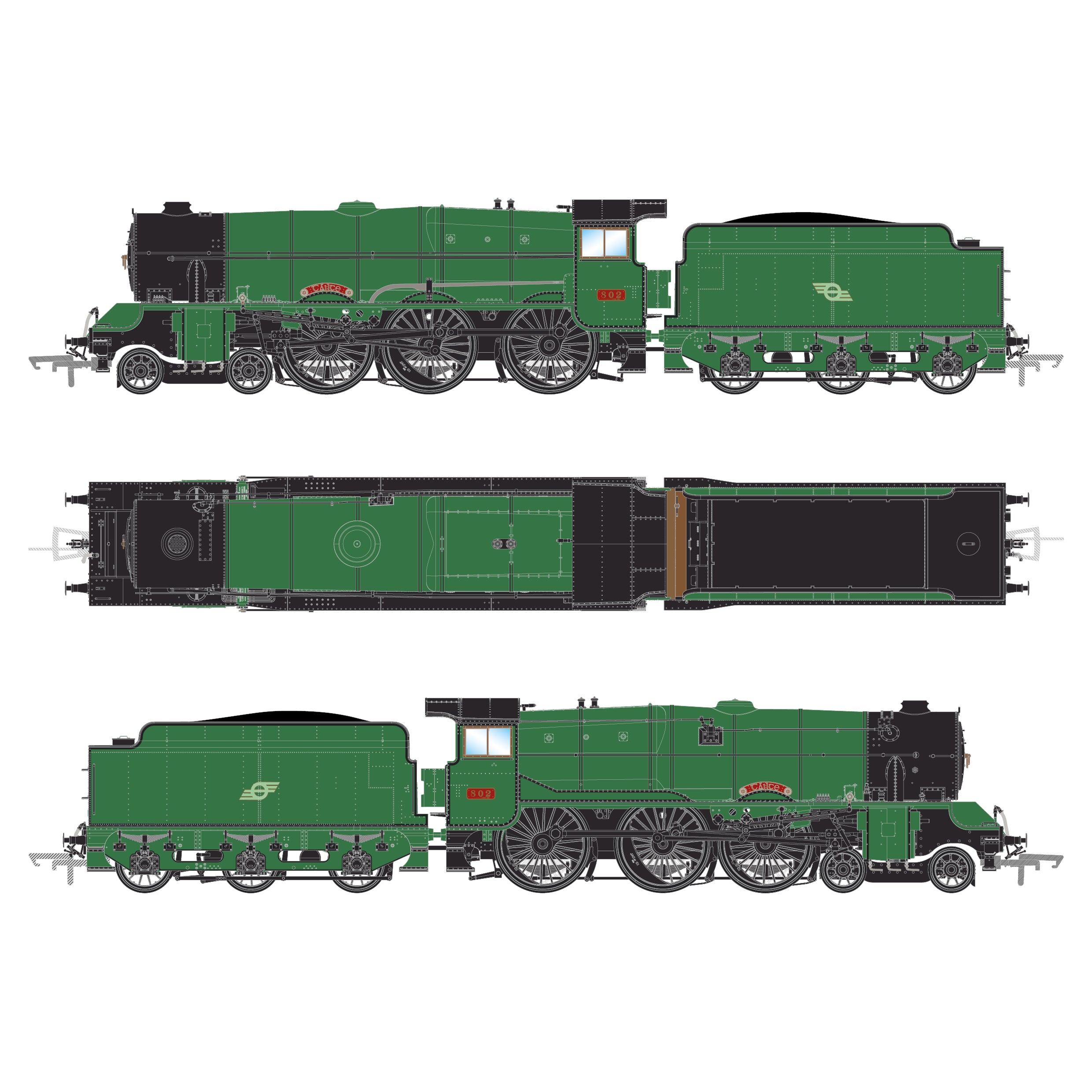 Fpl Dcc GSR800 - 802 Tailte - CIE Light Green - DCC Sound – Accurascale