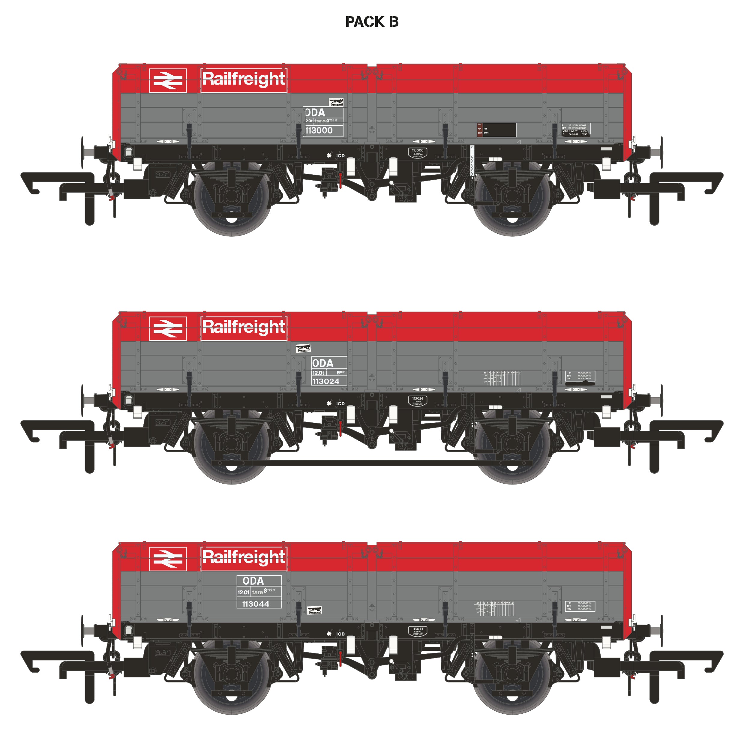 ODA - Railfreight Rot/Grau - Dreierpack B
