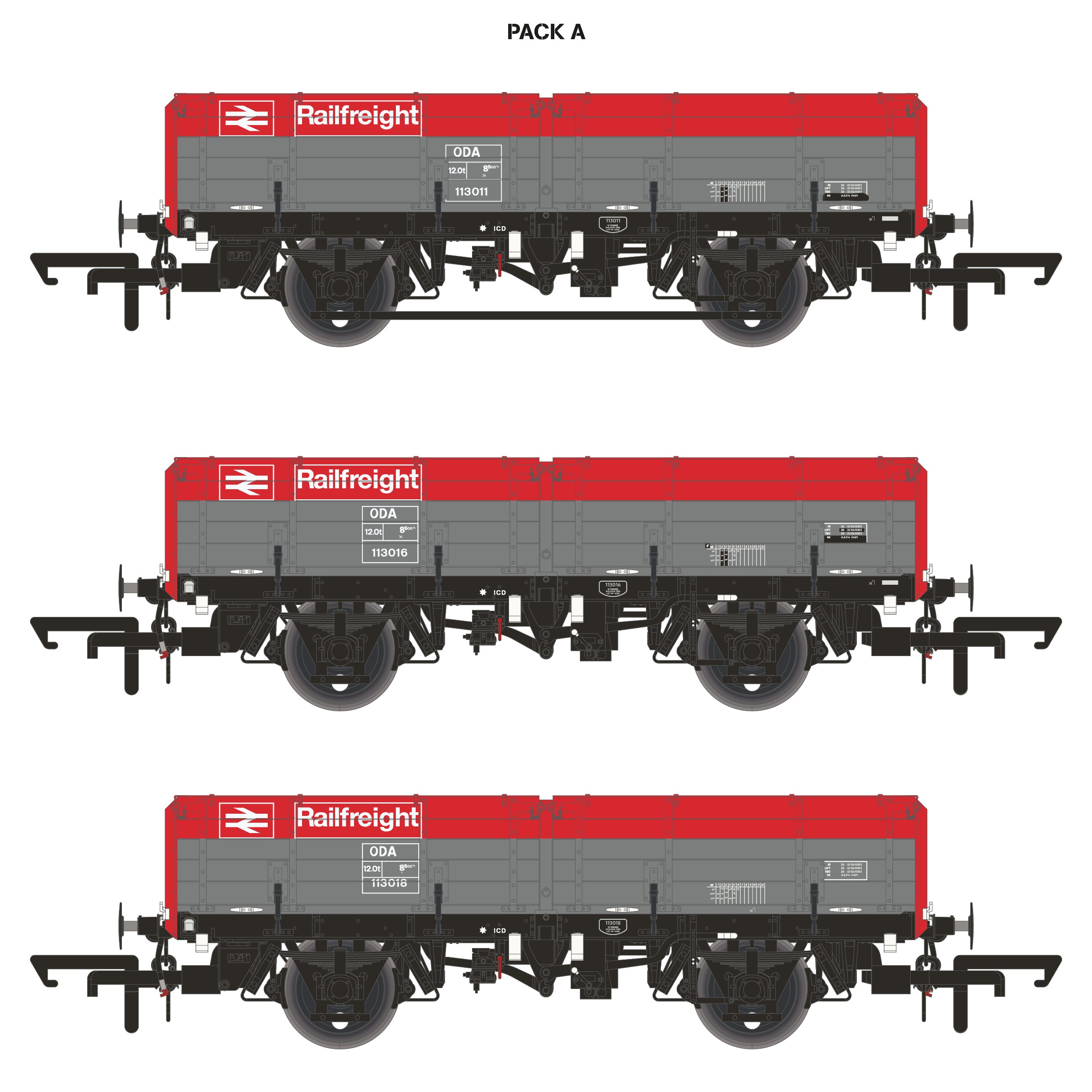 ODA - Railfreight Rot/Grau - Dreierpack A