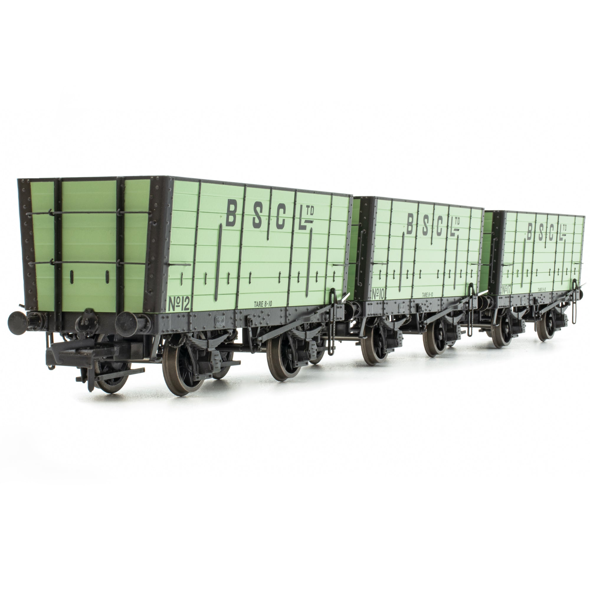 BSC (Interner Benutzer) Hopper – Hellgrün, mit schwarzem Eisenbesatz – Dreierpack