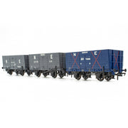 Gemischter Q3 Hopper – Gruppierungsübergangszeitraum: NER Blue/LNER Grey – Dreierpack