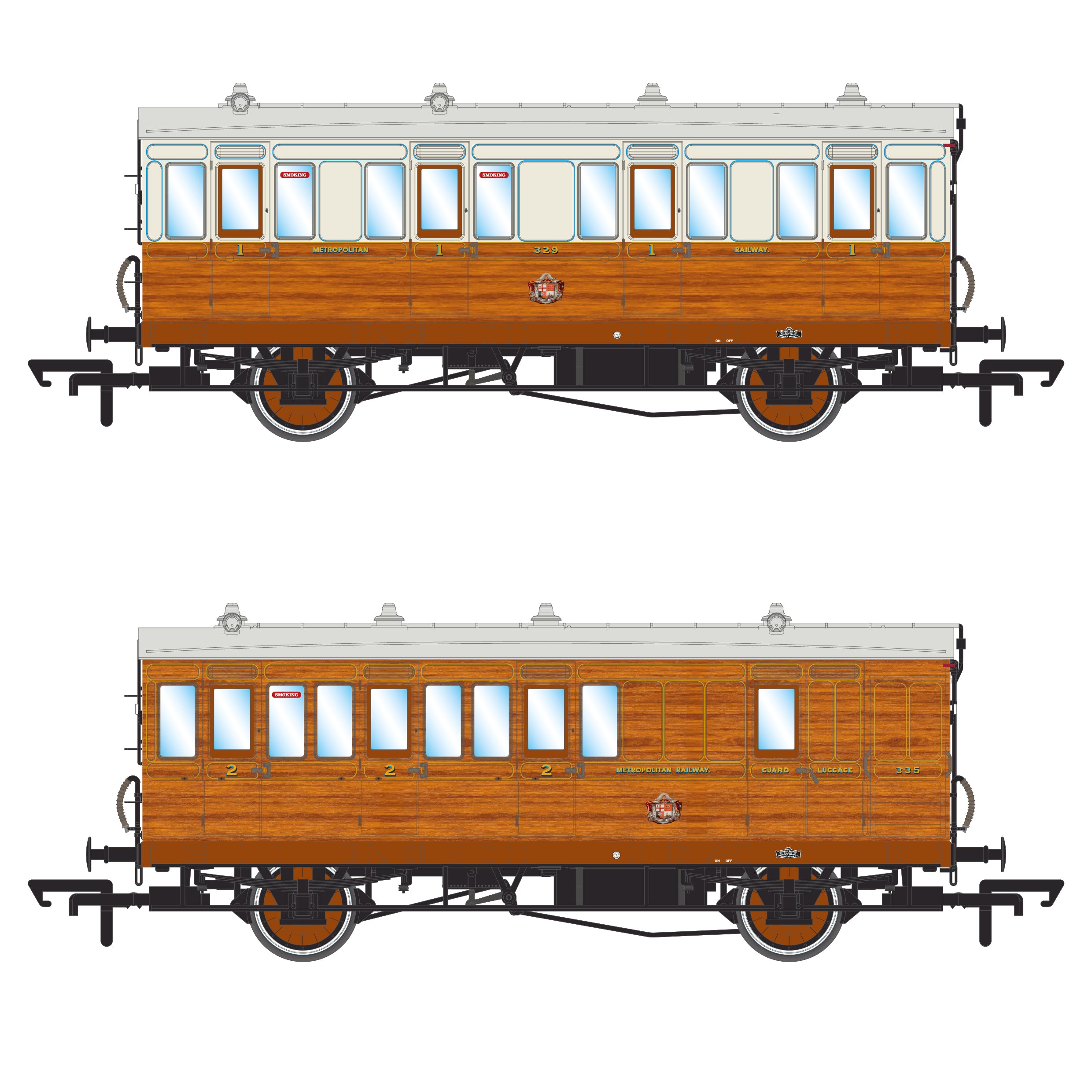 Genesis 4w - Metropolitane Eisenbahn lackiertes Teakholz - Doppelpack D