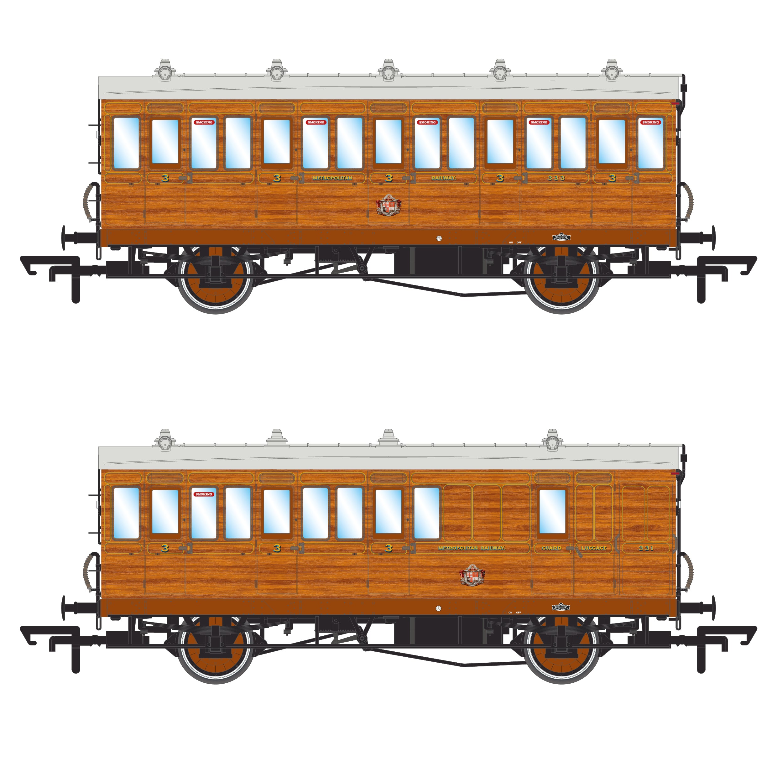 Genesis 4w - Metropolitane Eisenbahn lackiertes Teakholz - Doppelpack E