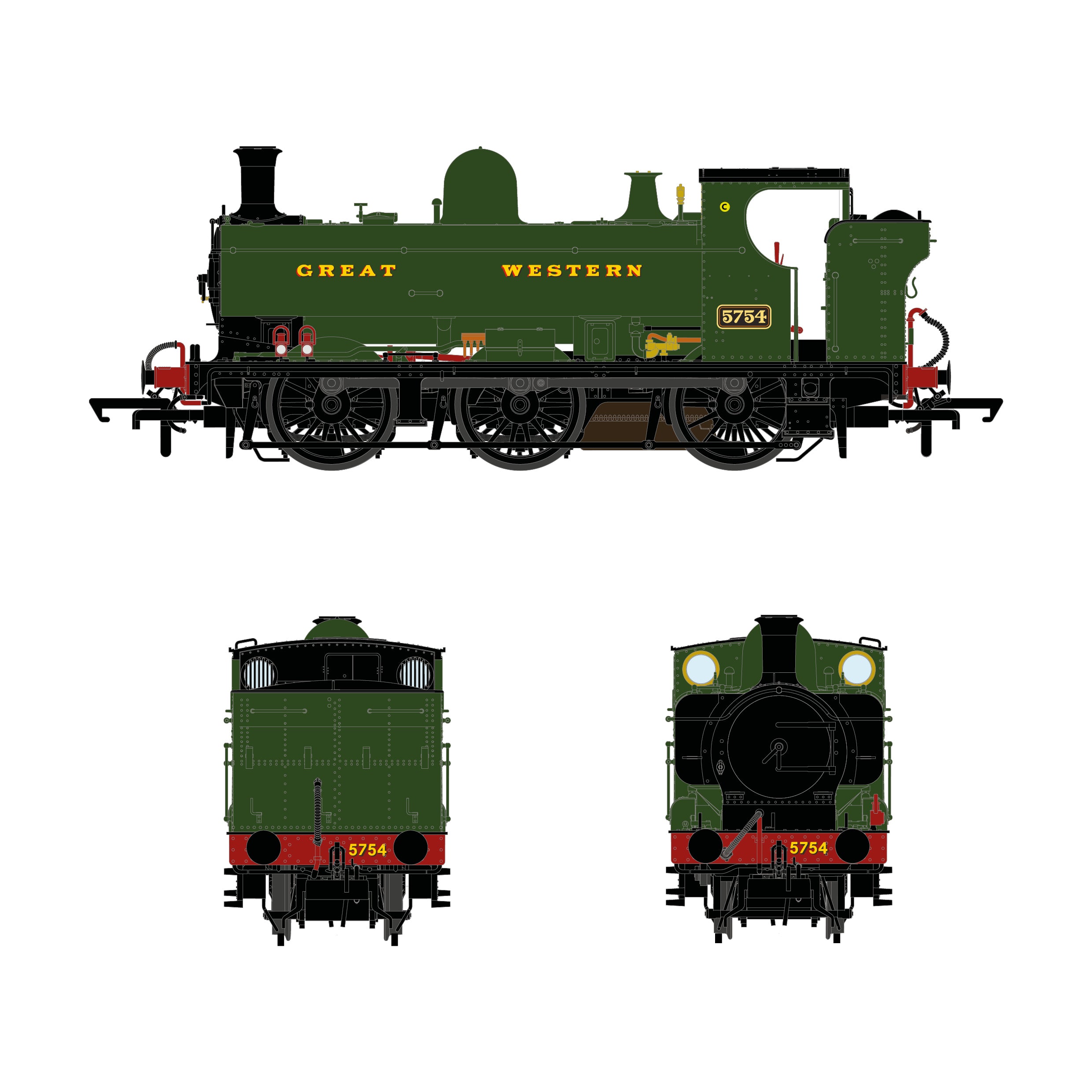 5700-Klasse – 5754 – Great Western Green – DCC-Sound ausgestattet
