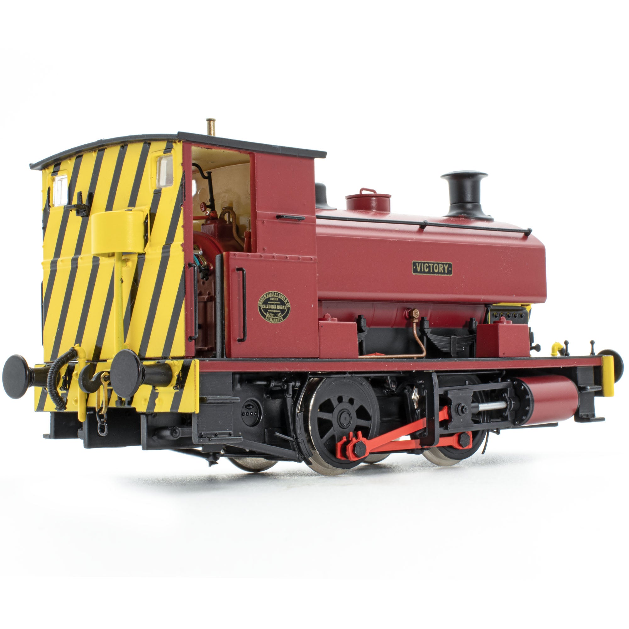 Andrew Barclay 0-4-0ST 14" 2201 'Victory' in schlichtem Kastanienbraun mit Wespenstreifen