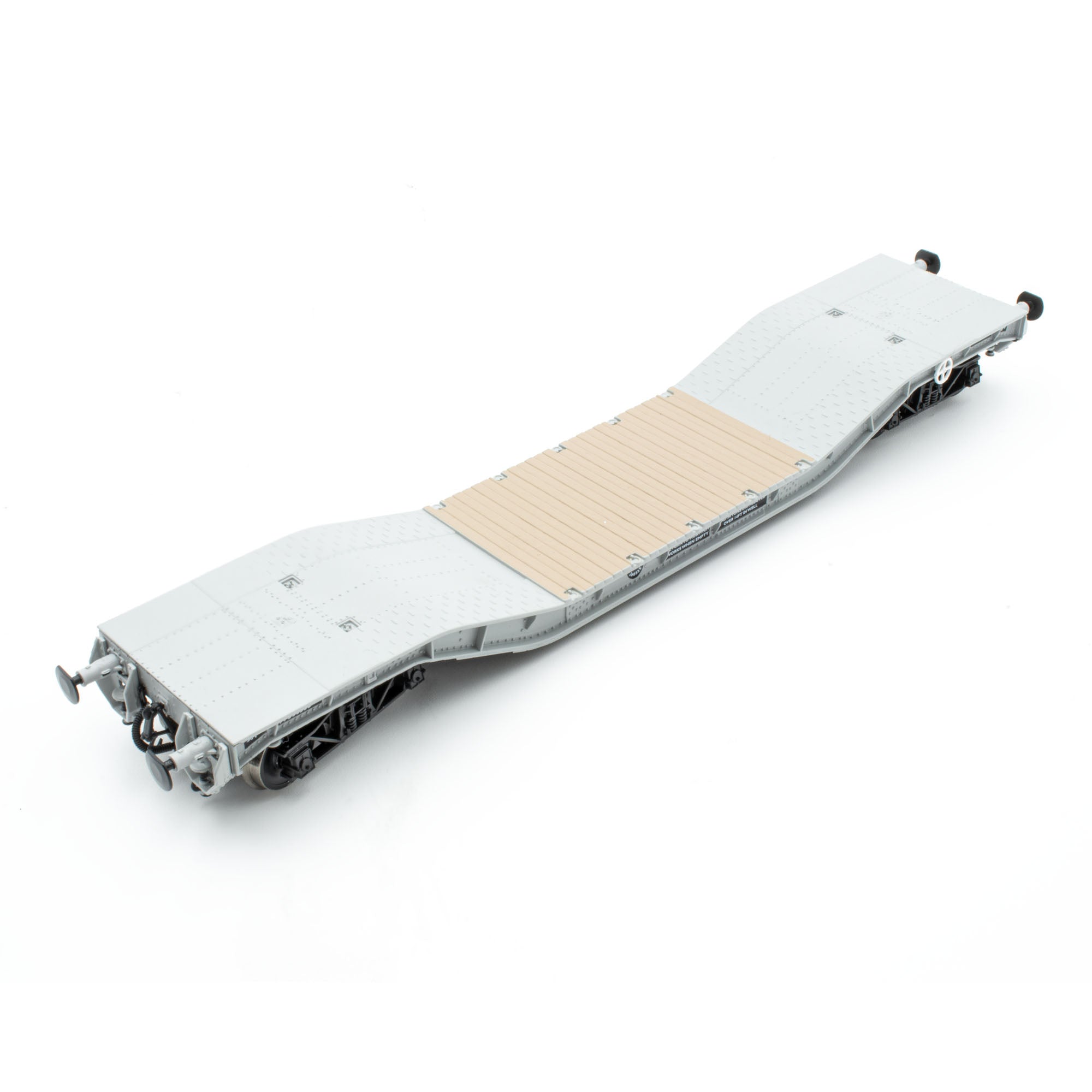 50t „Warwell“-Militärflachwagen mit Drehgestellen mit Diamantrahmen in BR-Grau – M360335