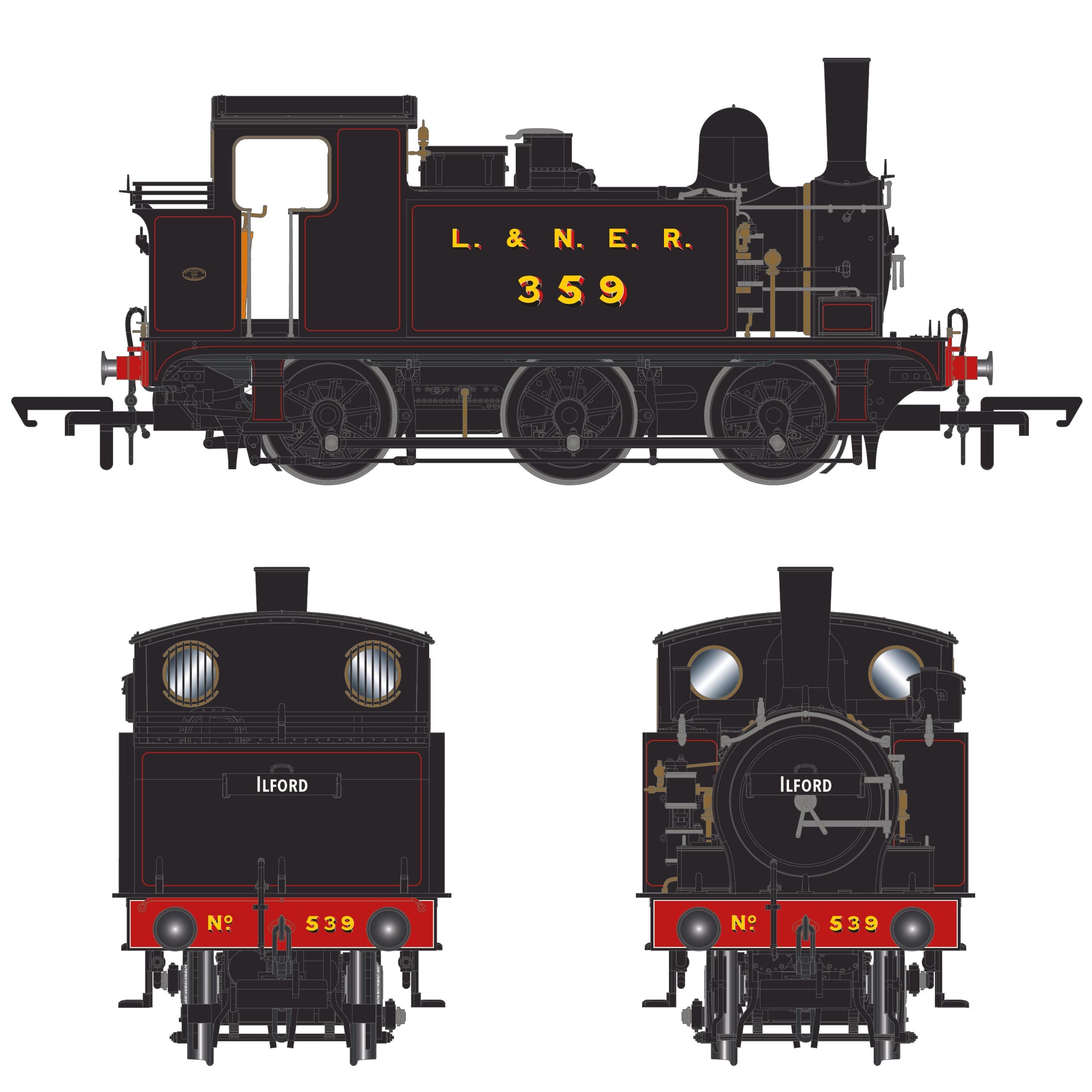 359 (7359) - LNER J69 - LNER Schwarz liniert - Mit DCC-Sound