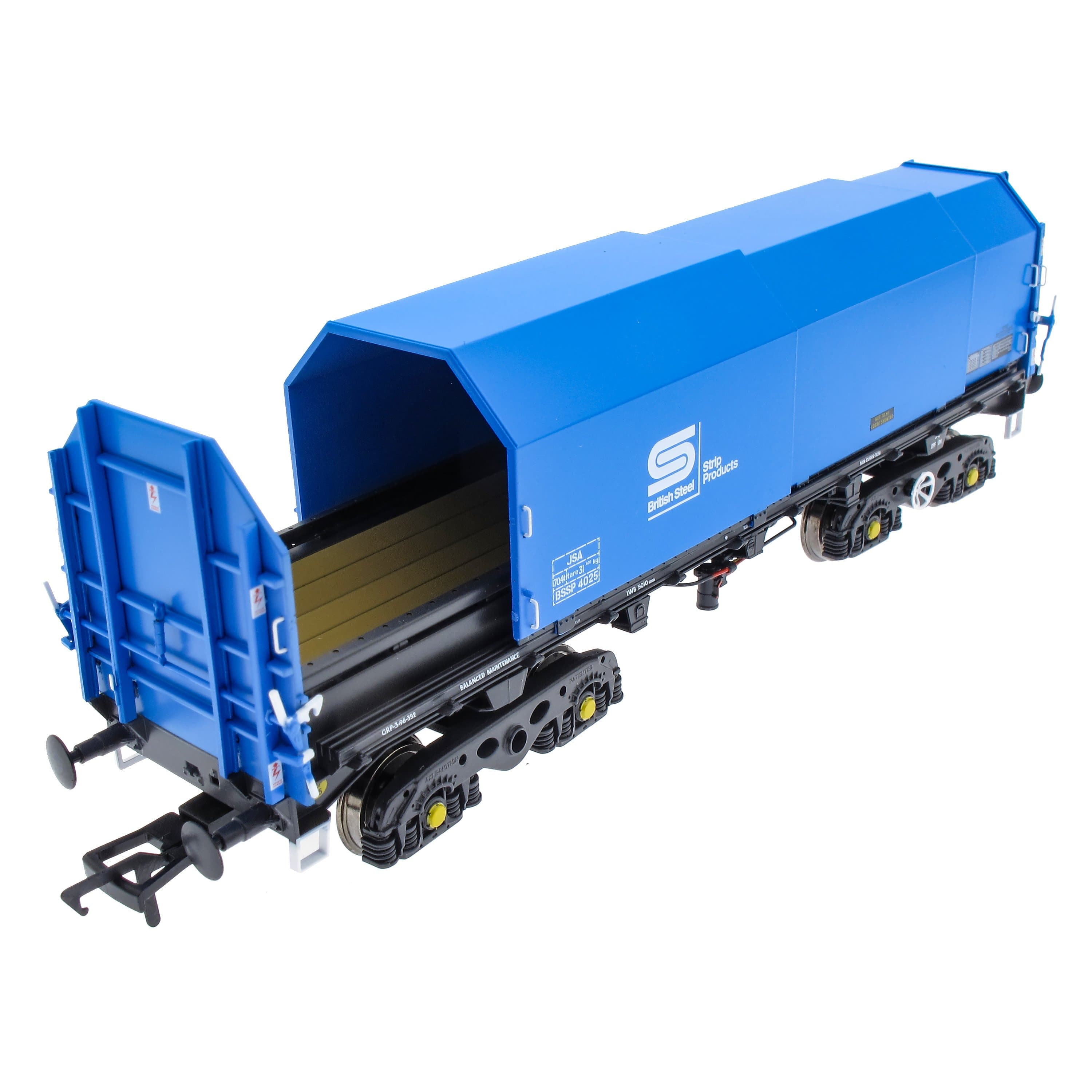 JSA Bogie Planwagen aus Stahl, Doppelpack – British Steel 1