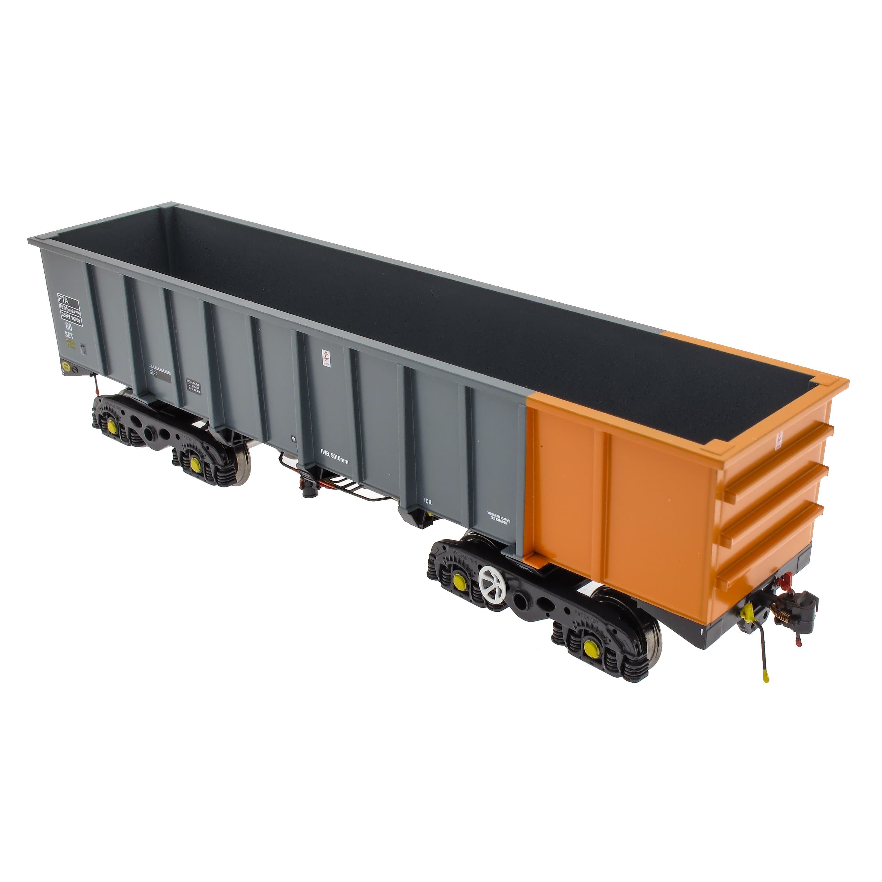 PTA/JTA+JUA Drehgestell-Kippvorrichtung – Britisches Stahlgrau & Orange (Außen)