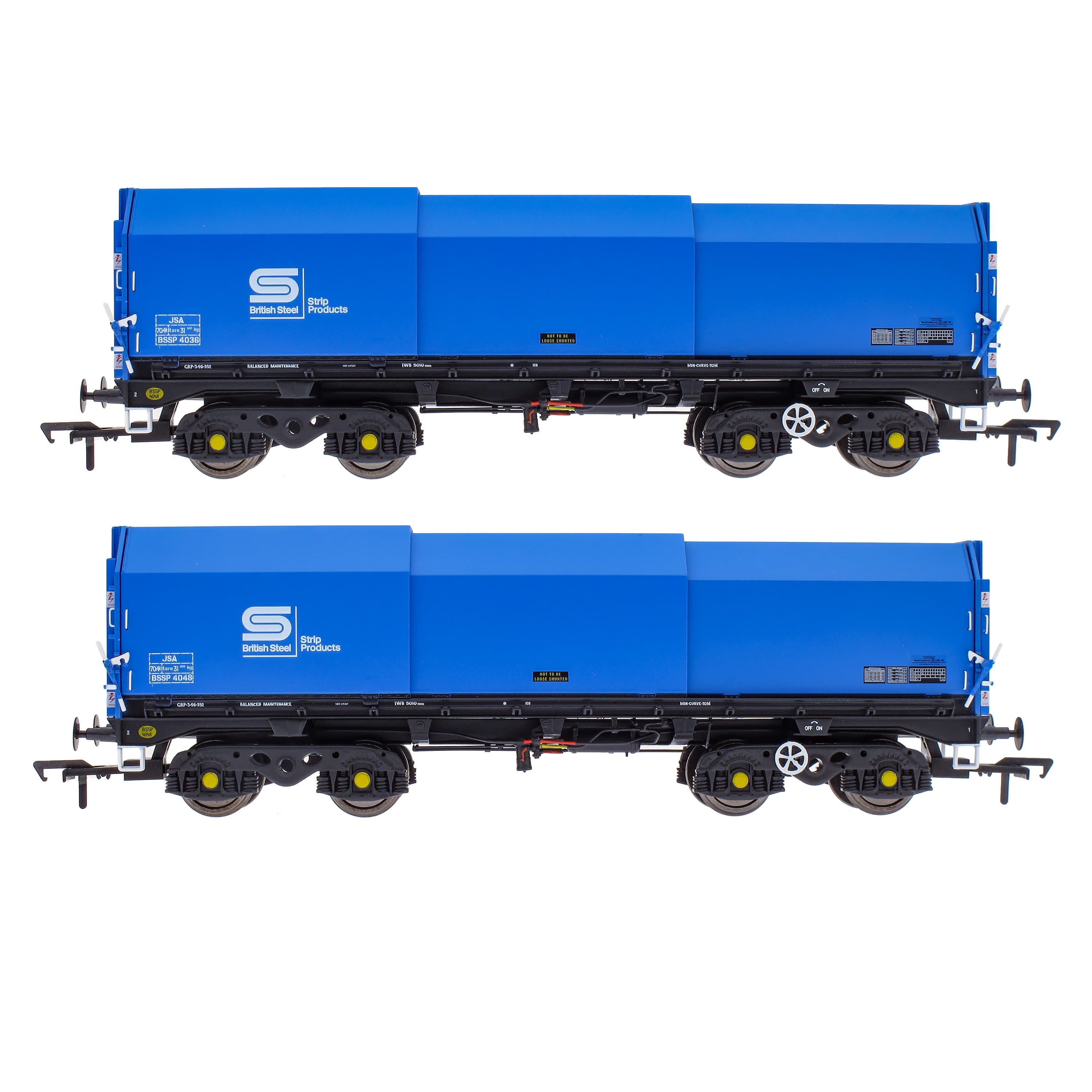 JSA Bogie Planwagen aus Stahl, Doppelpack – British Steel 2