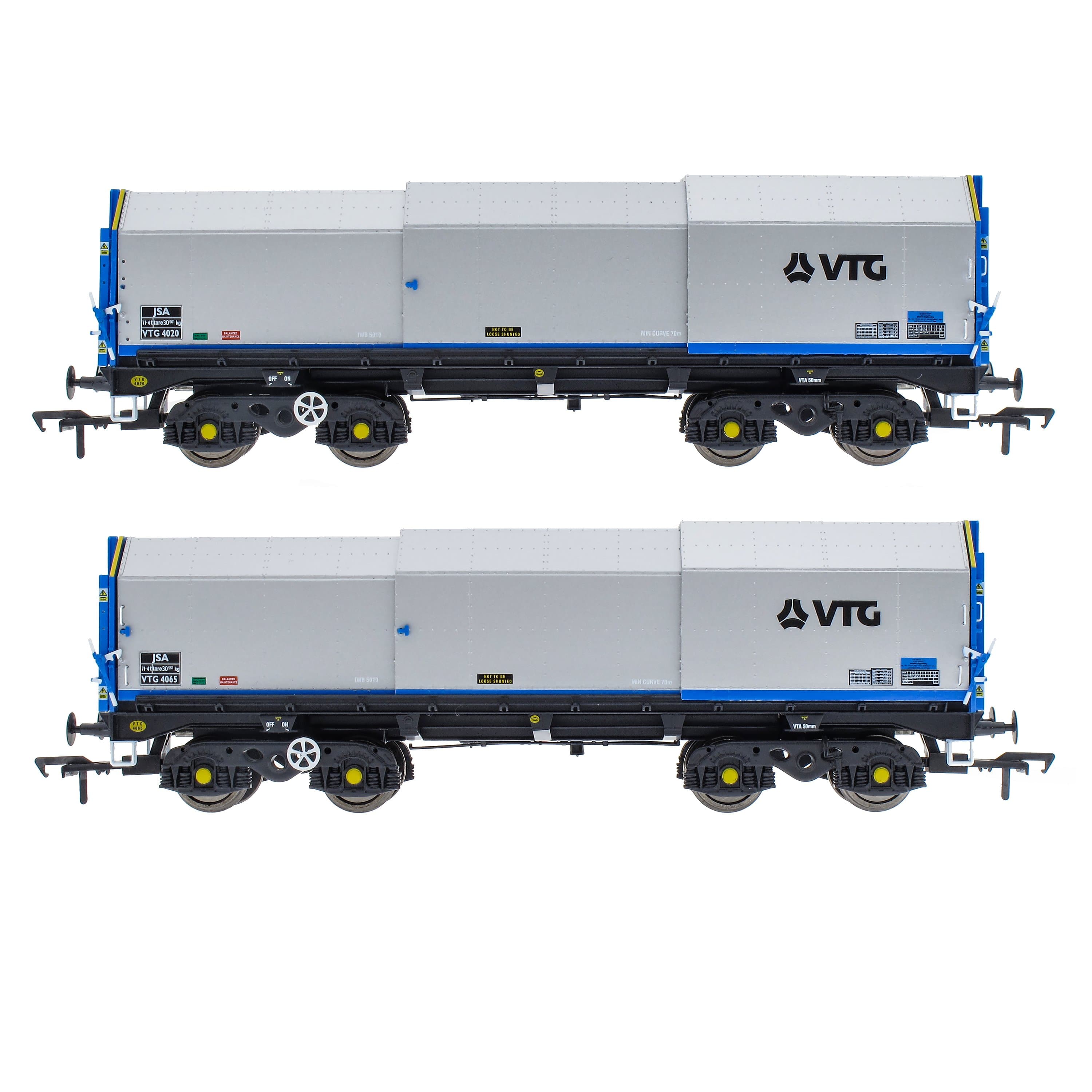 JSA Drehgestell-Planwagen aus Stahl, Doppelpack – VTG 1