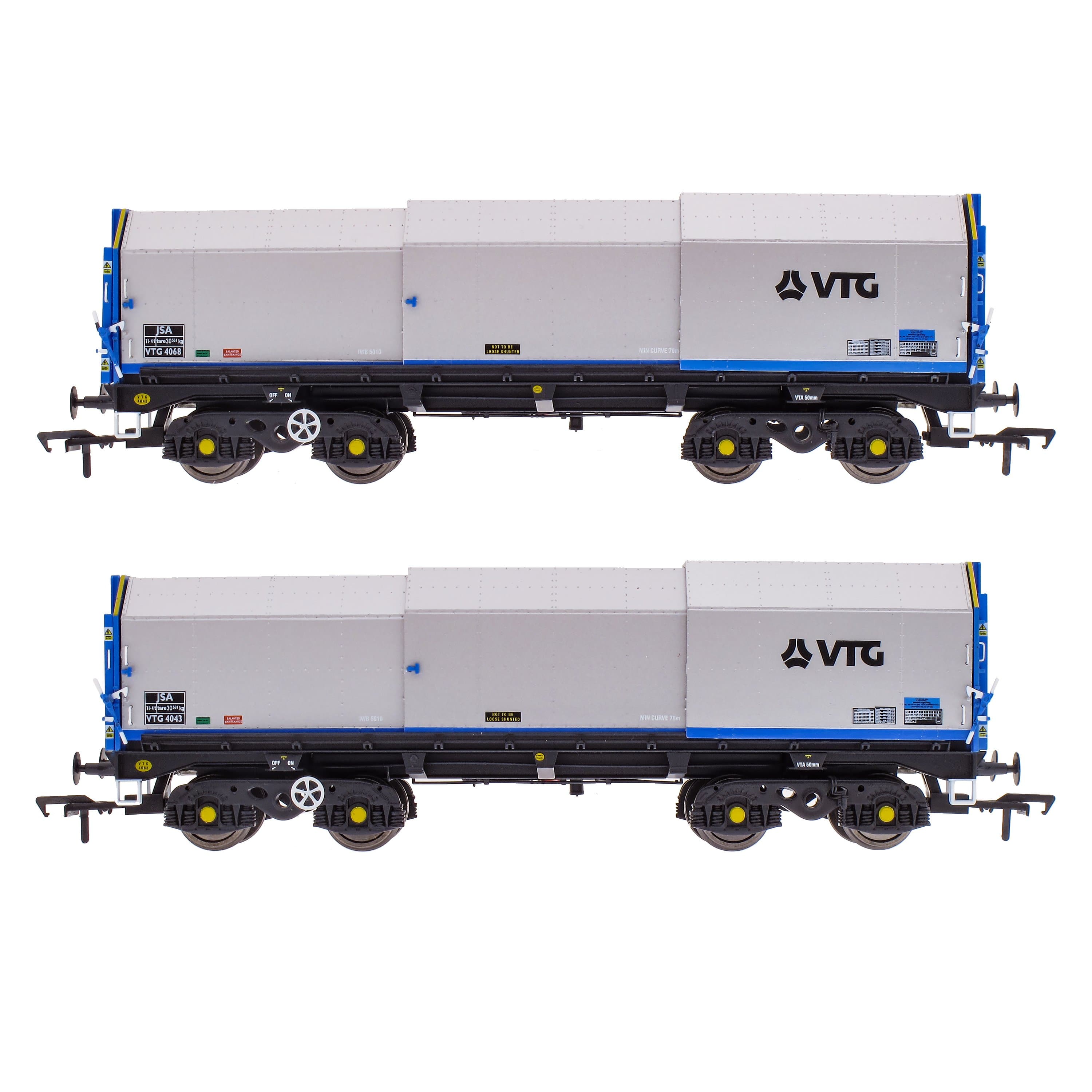 JSA-Drehgestell-Planwagen aus Stahl, Doppelpack – VTG 3