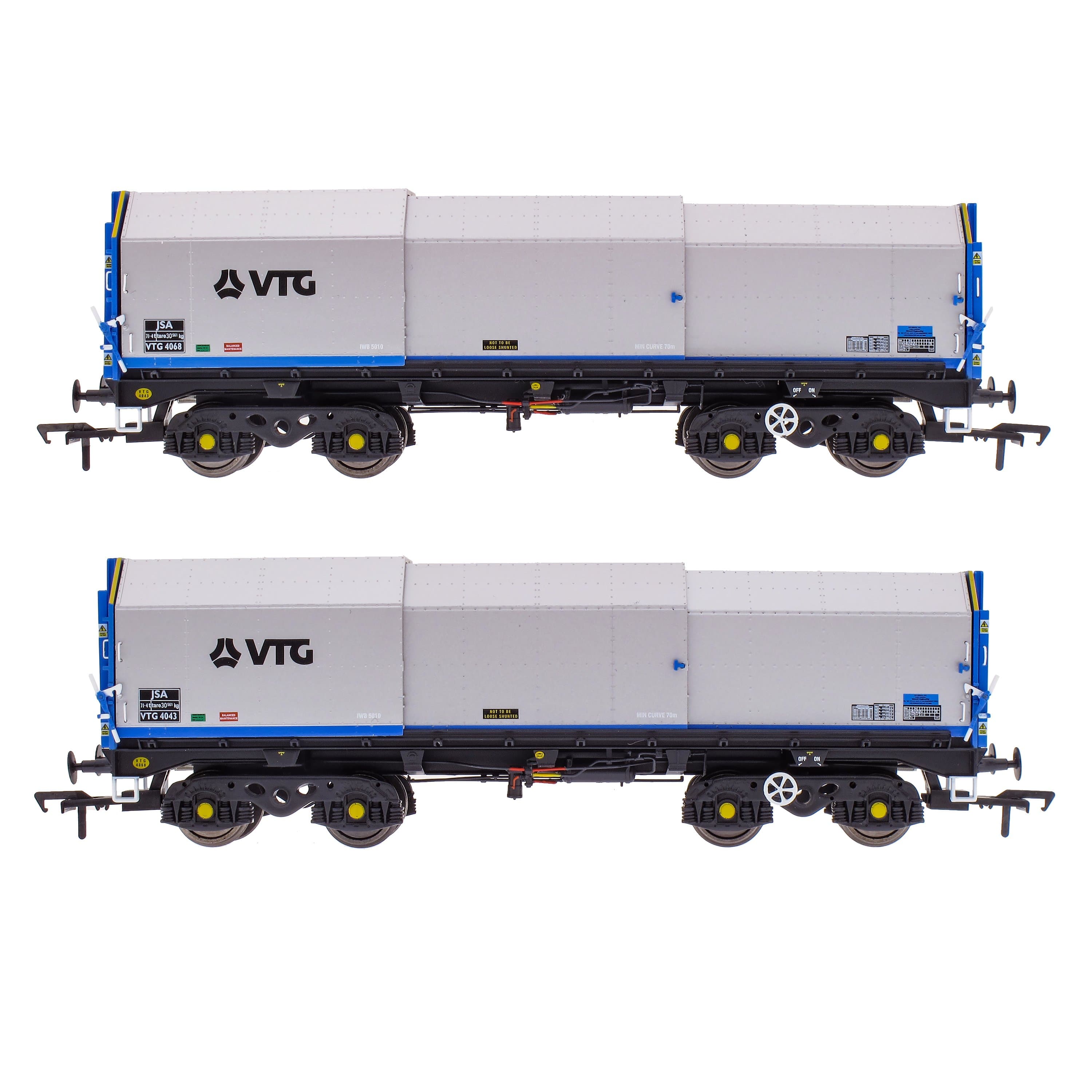 JSA-Drehgestell-Planwagen aus Stahl, Doppelpack – VTG 3