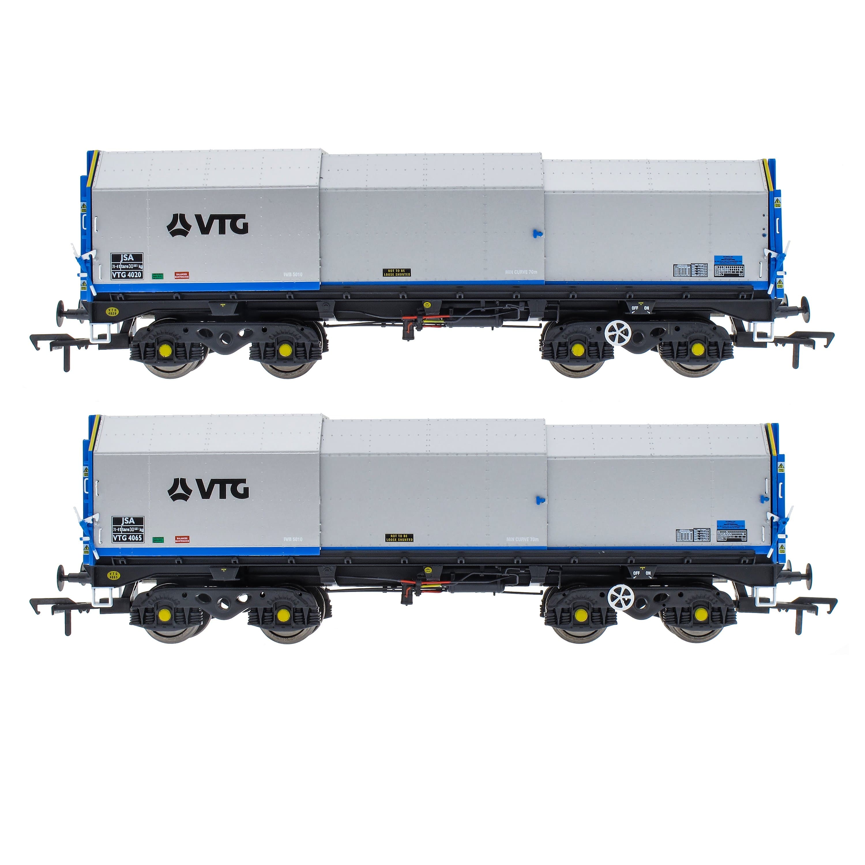 JSA Drehgestell-Planwagen aus Stahl, Doppelpack – VTG 1