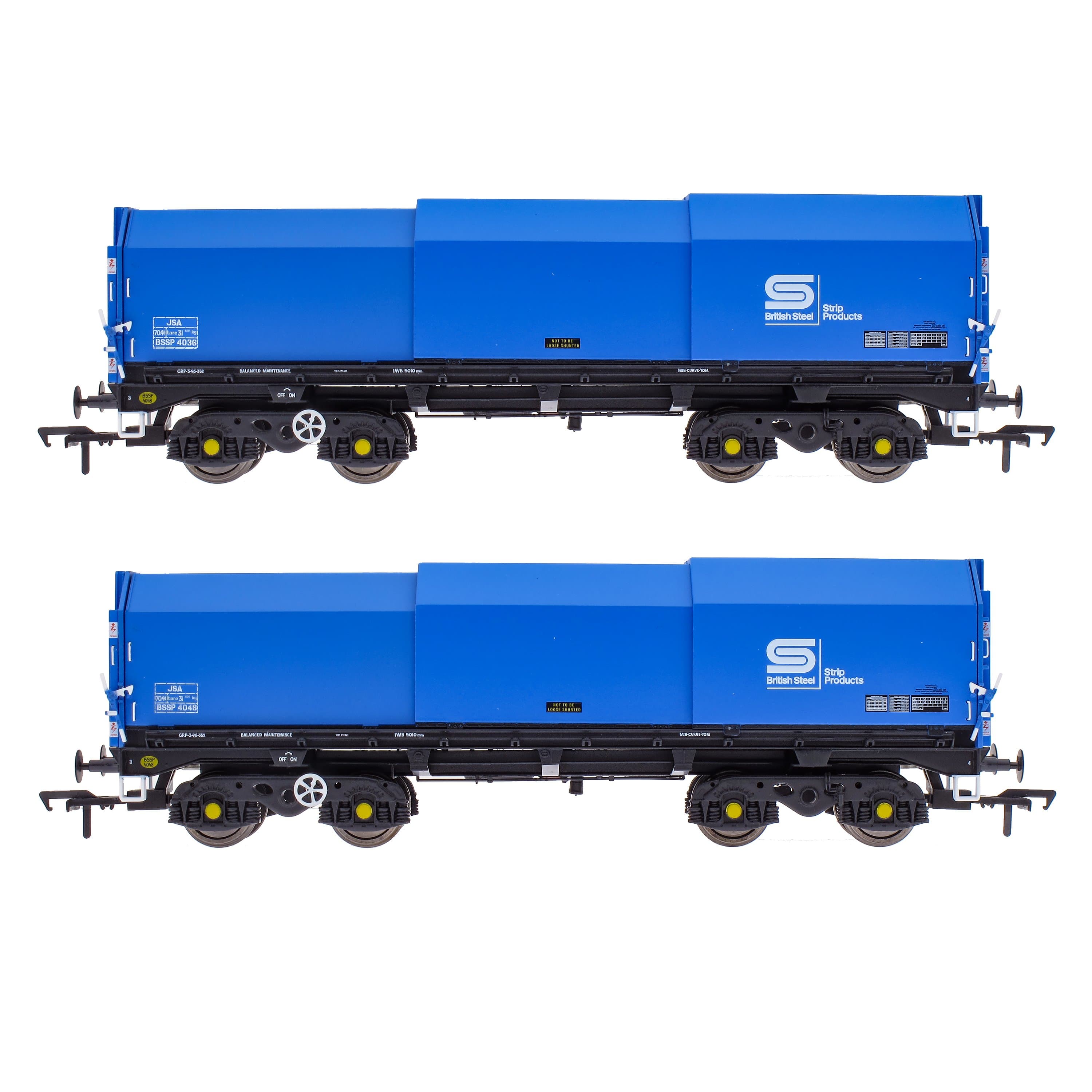 JSA Bogie Planwagen aus Stahl, Doppelpack – British Steel 2