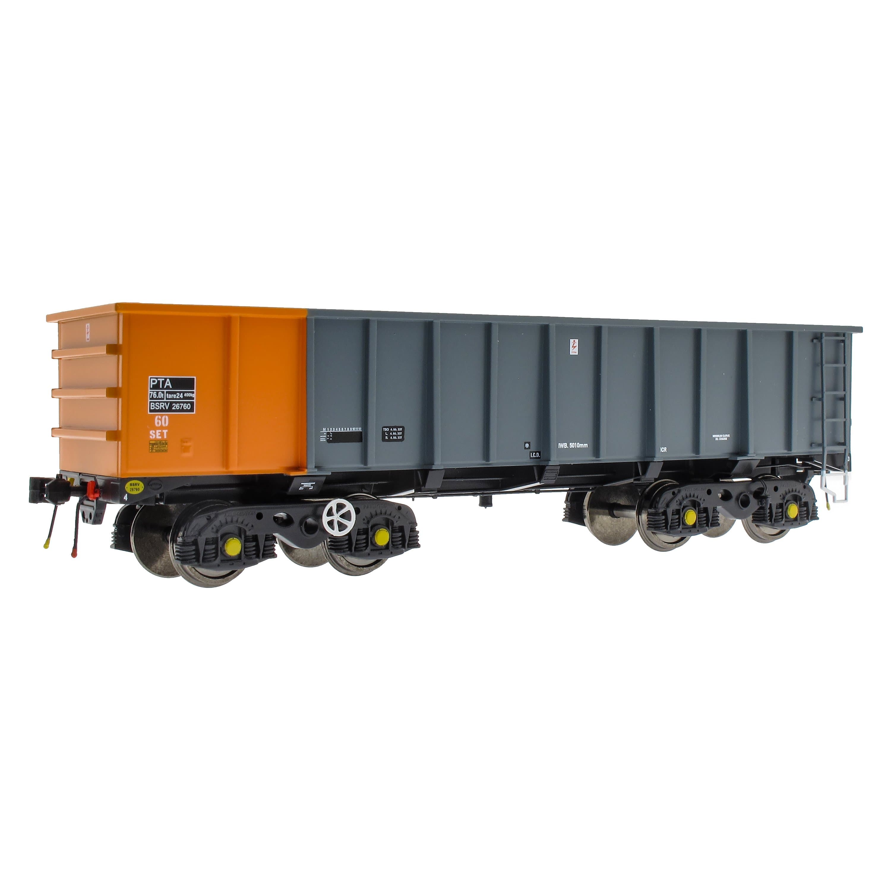 PTA/JTA+JUA Drehgestell-Kippvorrichtung – Britisches Stahlgrau & Orange (Außen)