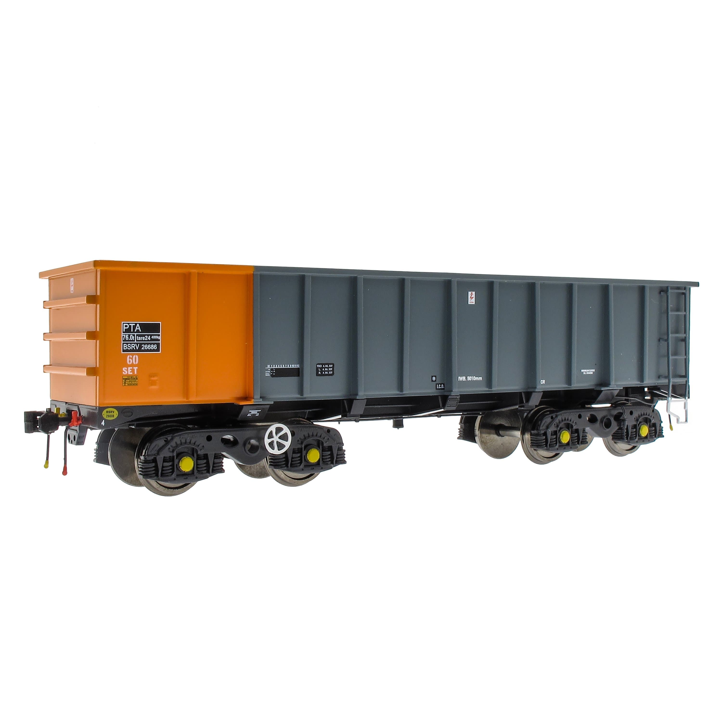 PTA/JTA+JUA Drehgestell-Kippvorrichtung – Britisches Stahlgrau & Orange (Außen)