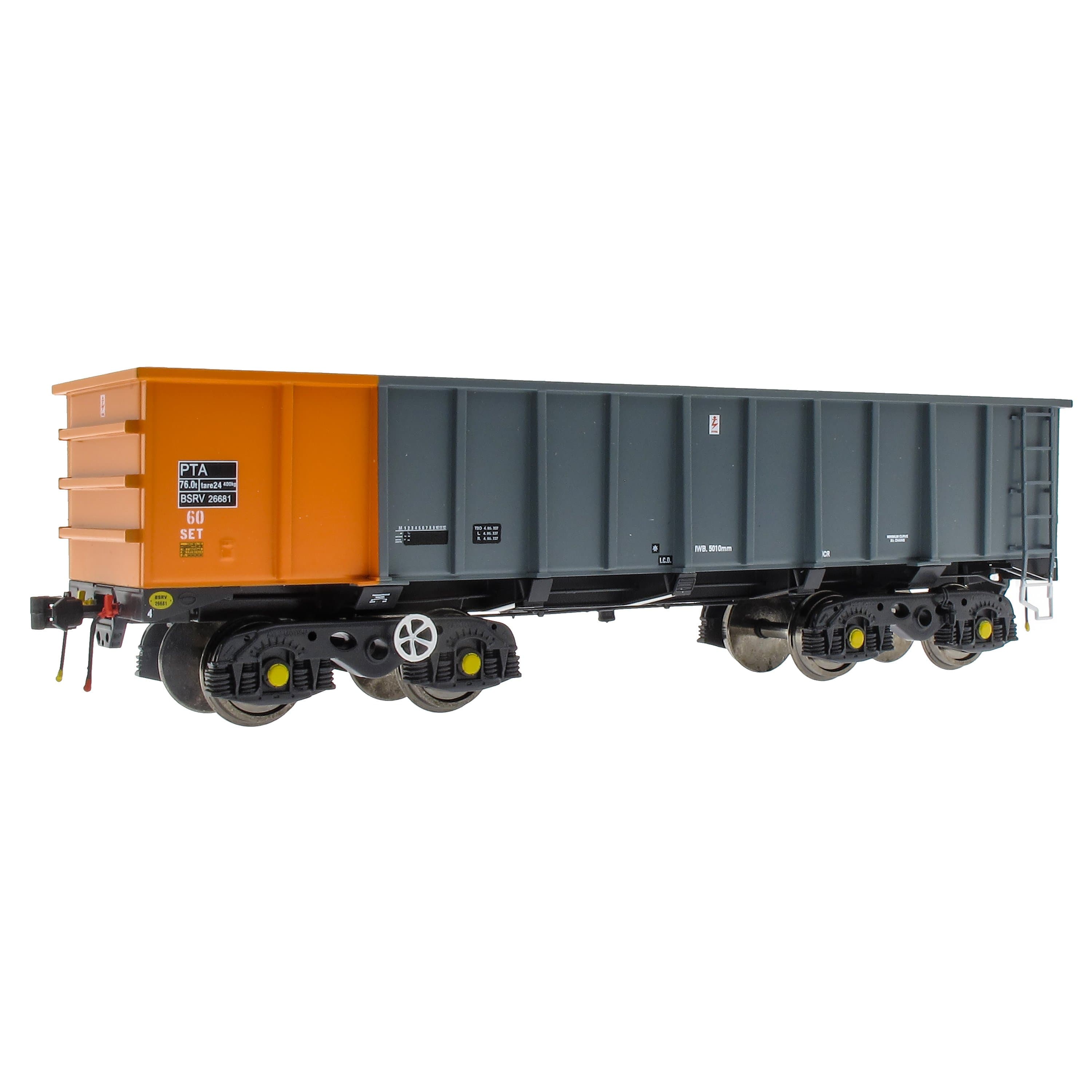 PTA/JTA+JUA Drehgestell-Kippvorrichtung – Britisches Stahlgrau & Orange (Außen)