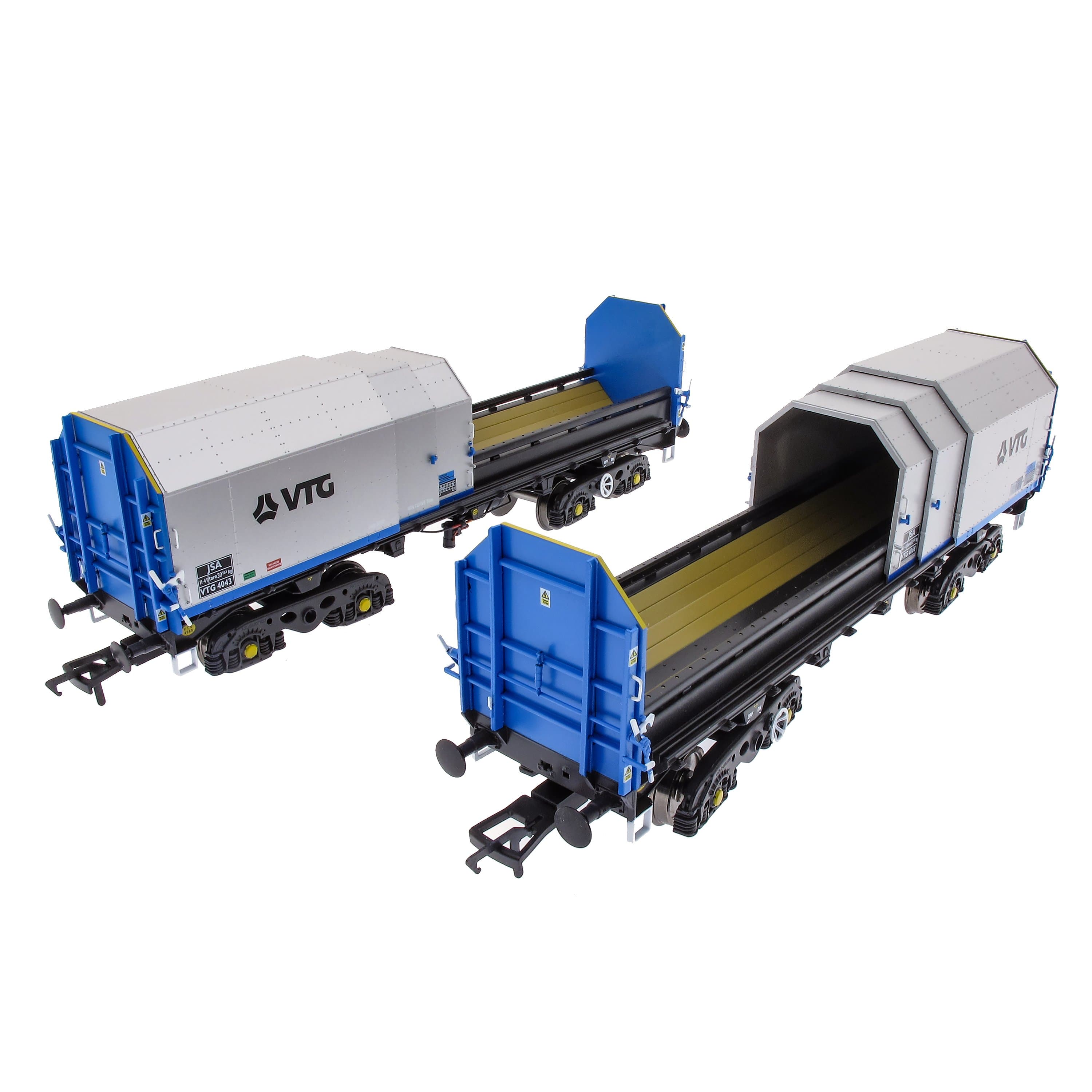 JSA Drehgestell-Planwagen aus Stahl, Doppelpack – VTG 2