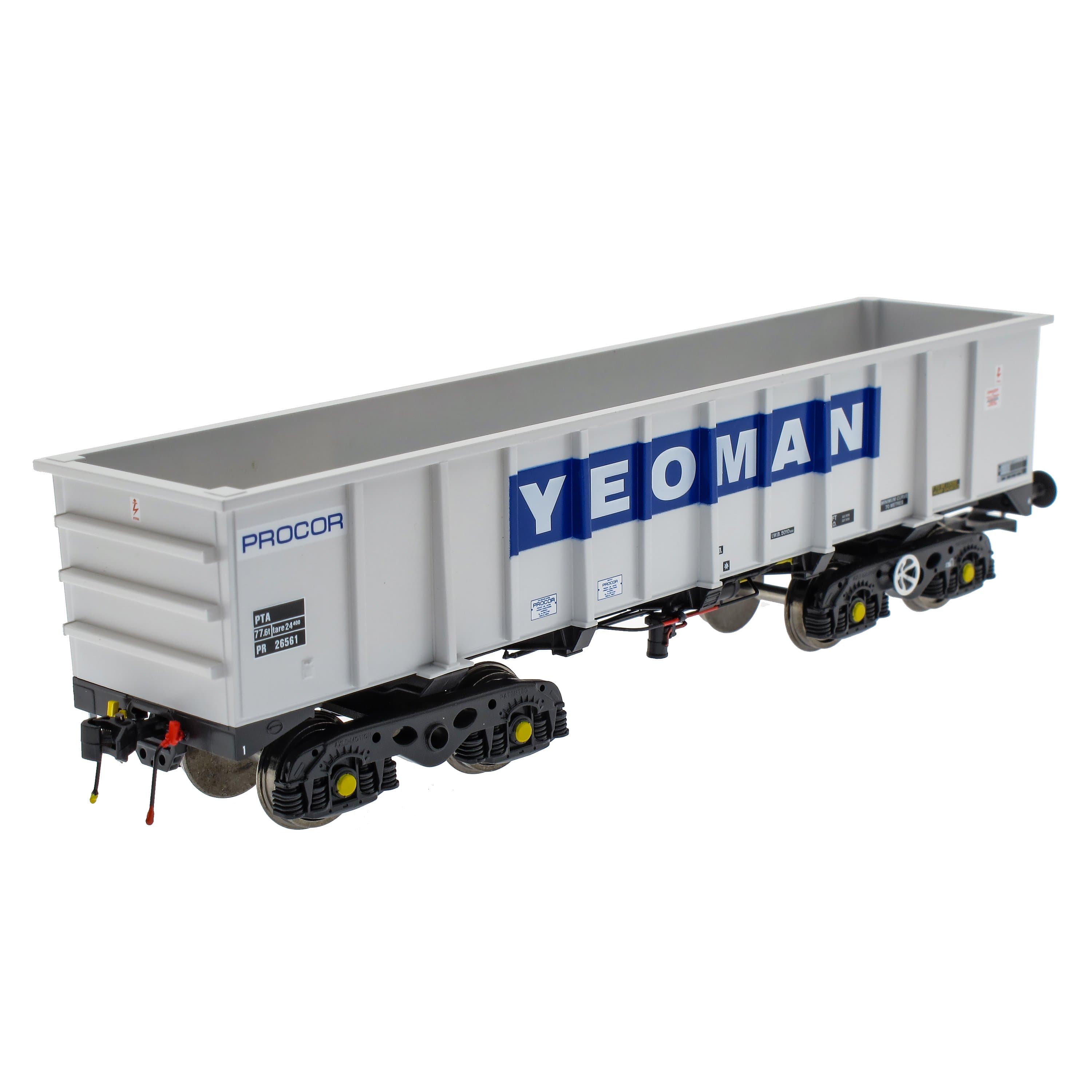 PTA/JTA+JUA Bogie-Kipper-Paket – Yeoman [Procor] Grau/Elfenbein – Außenpaket