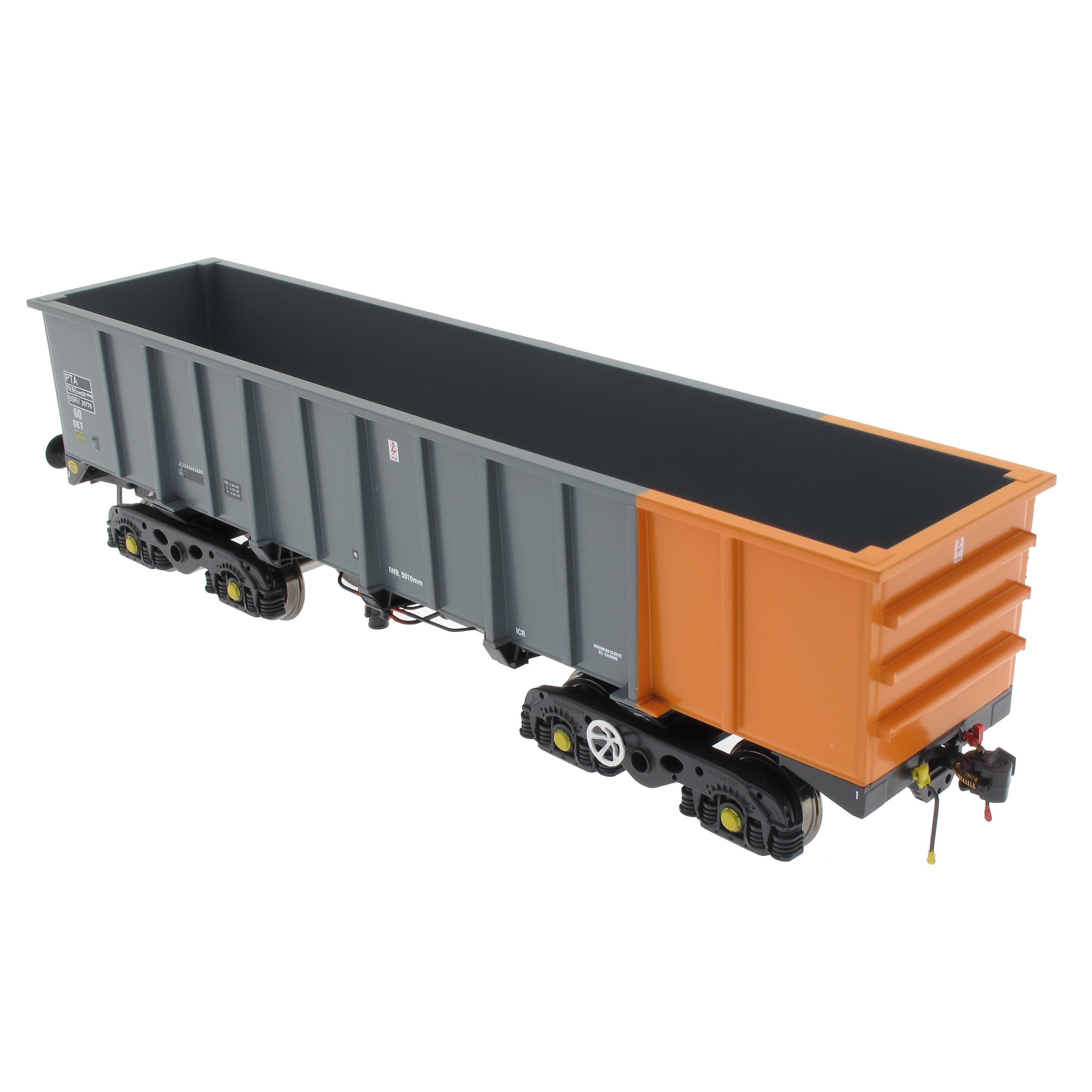 PTA/JTA+JUA Drehgestell-Kippvorrichtung – Britisches Stahlgrau & Orange (Außen)