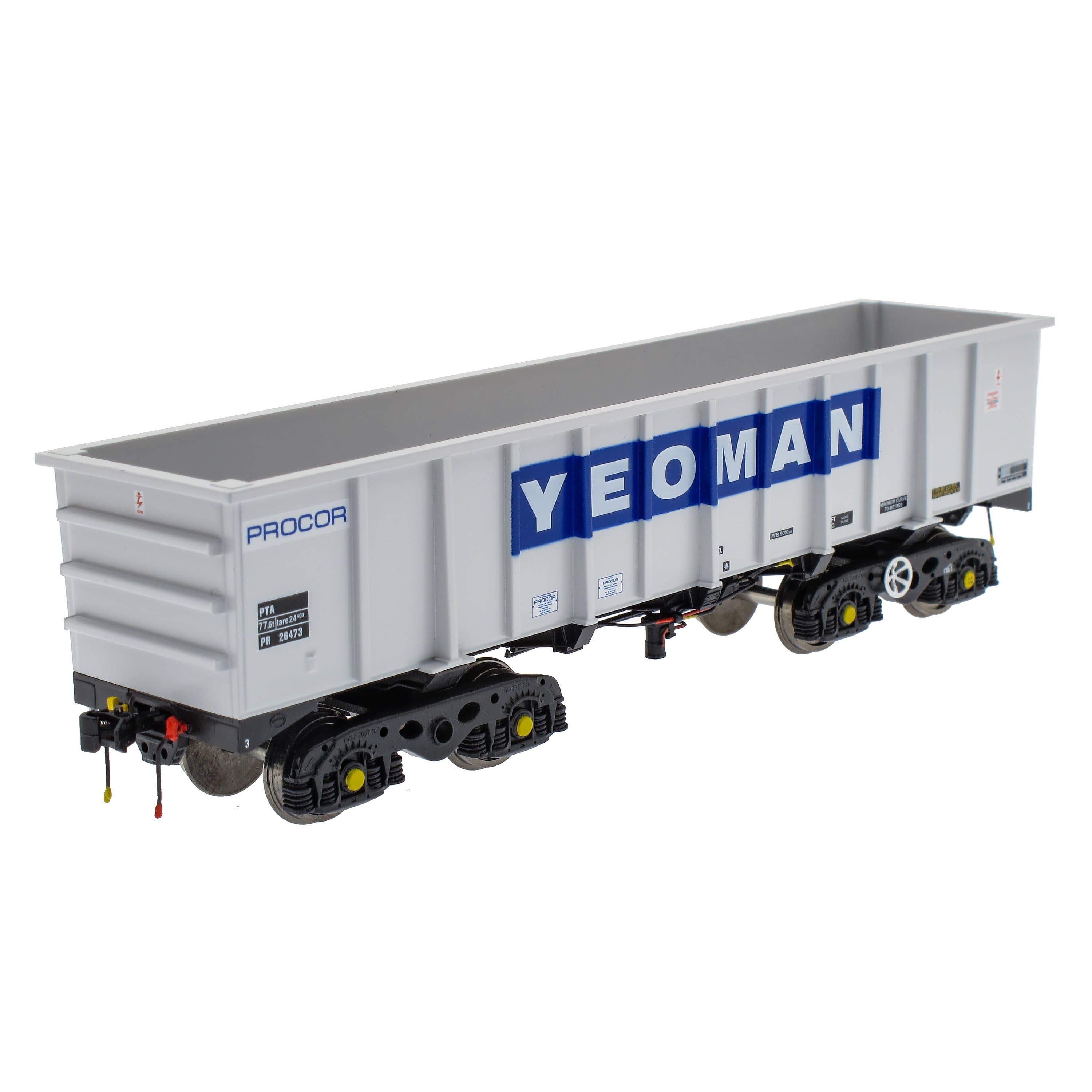 PTA/JTA+JUA Bogie-Kipper-Paket – Yeoman [Procor] Grau/Elfenbein – Außenpaket