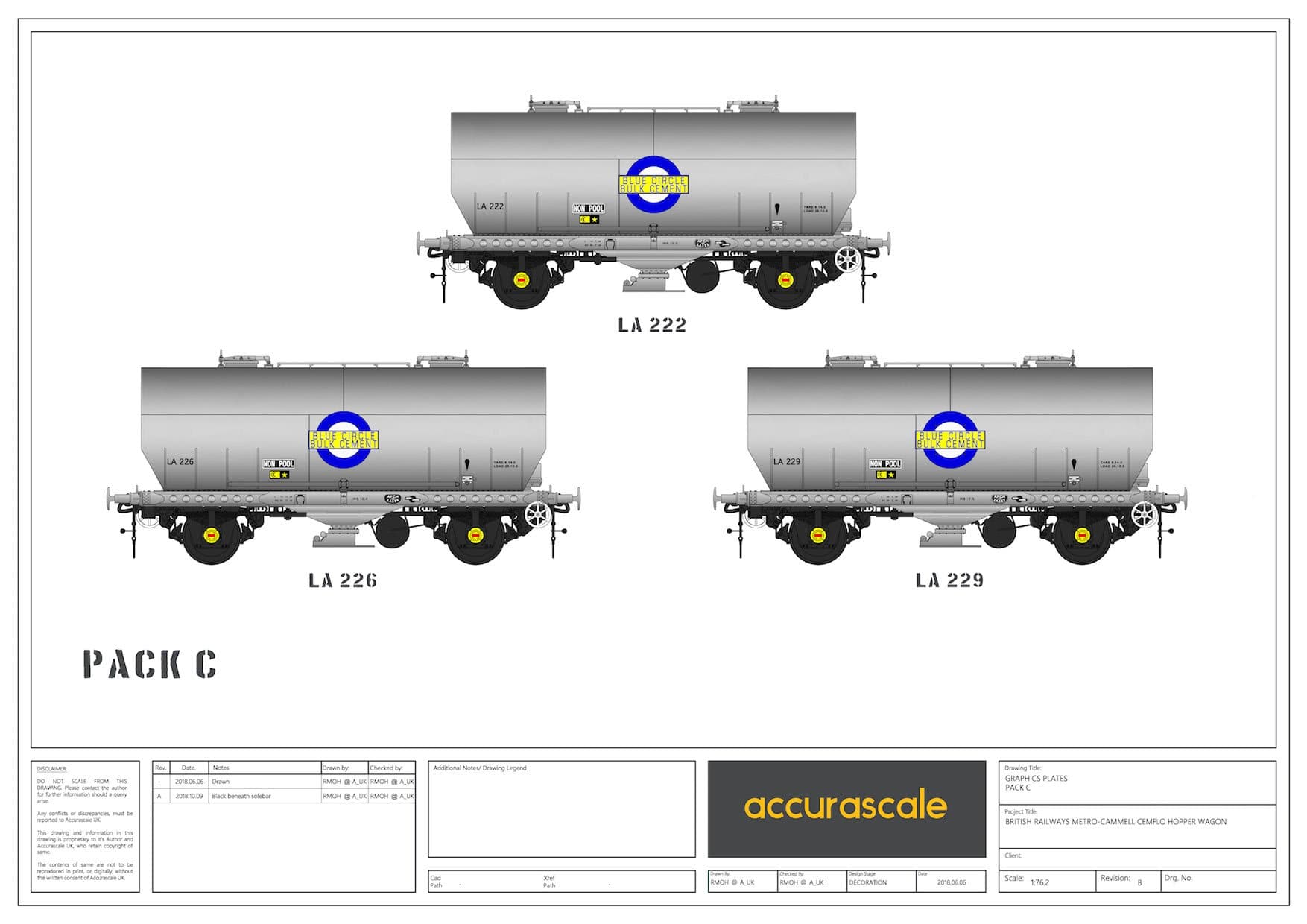 APCM Cemflo/PCV-Pulverwagen – Dreierpack – LA222, LA226, LA229 – PreTOPS
