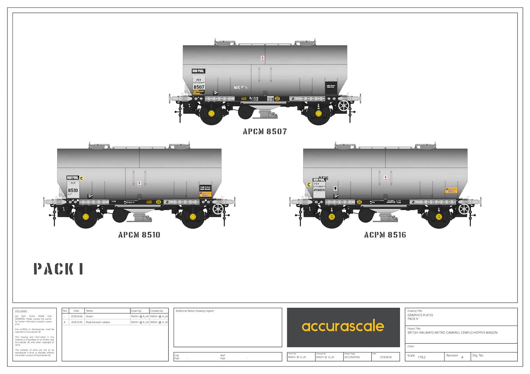 APCM Cemflo/PCV-Pulverwagen – Dreierpack – APCM8507, APCM8510, APCM8516