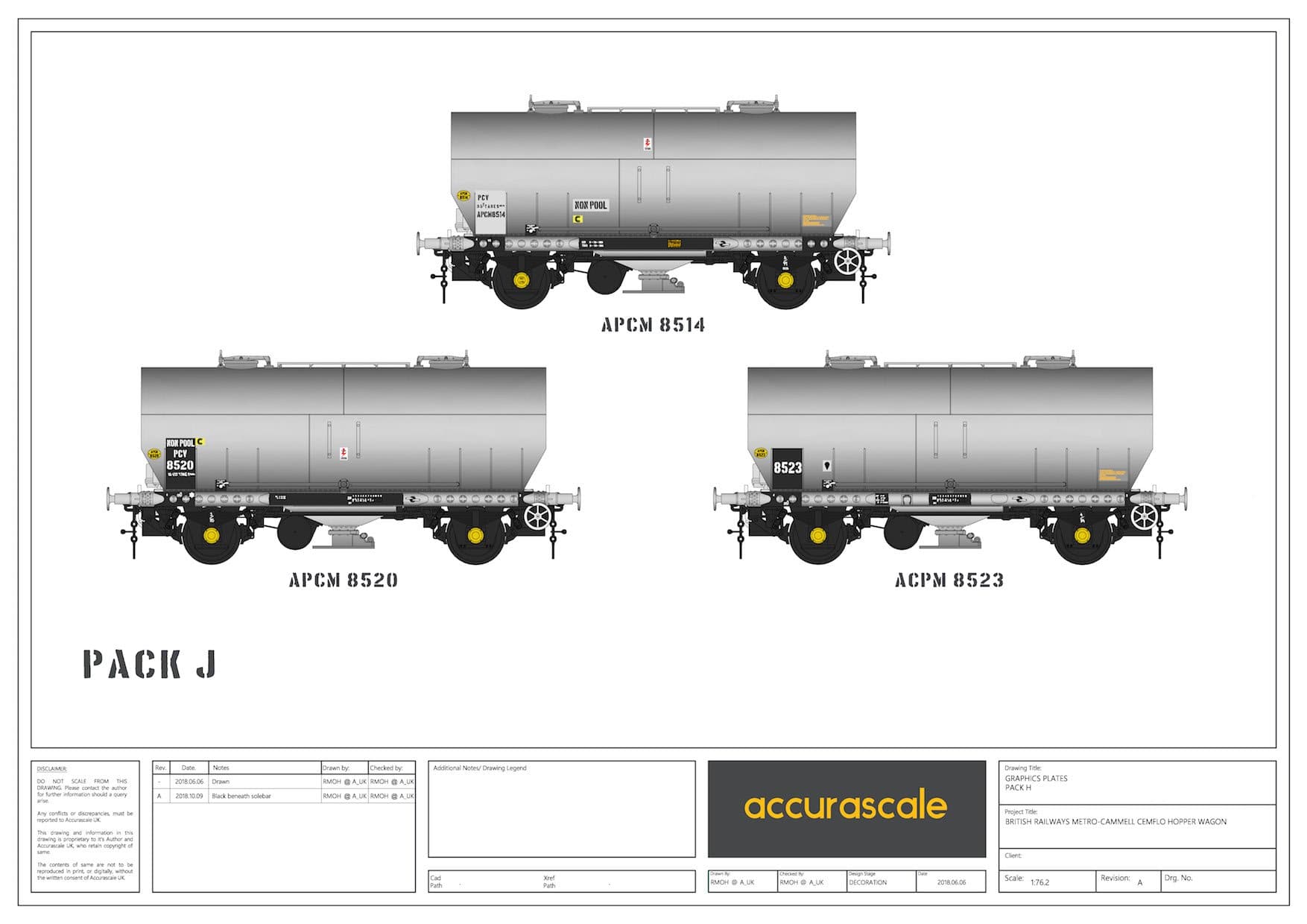 APCM Cemflo/PCV-Pulverwagen – Dreierpack – APCM8514, APCM8520, APCM8523