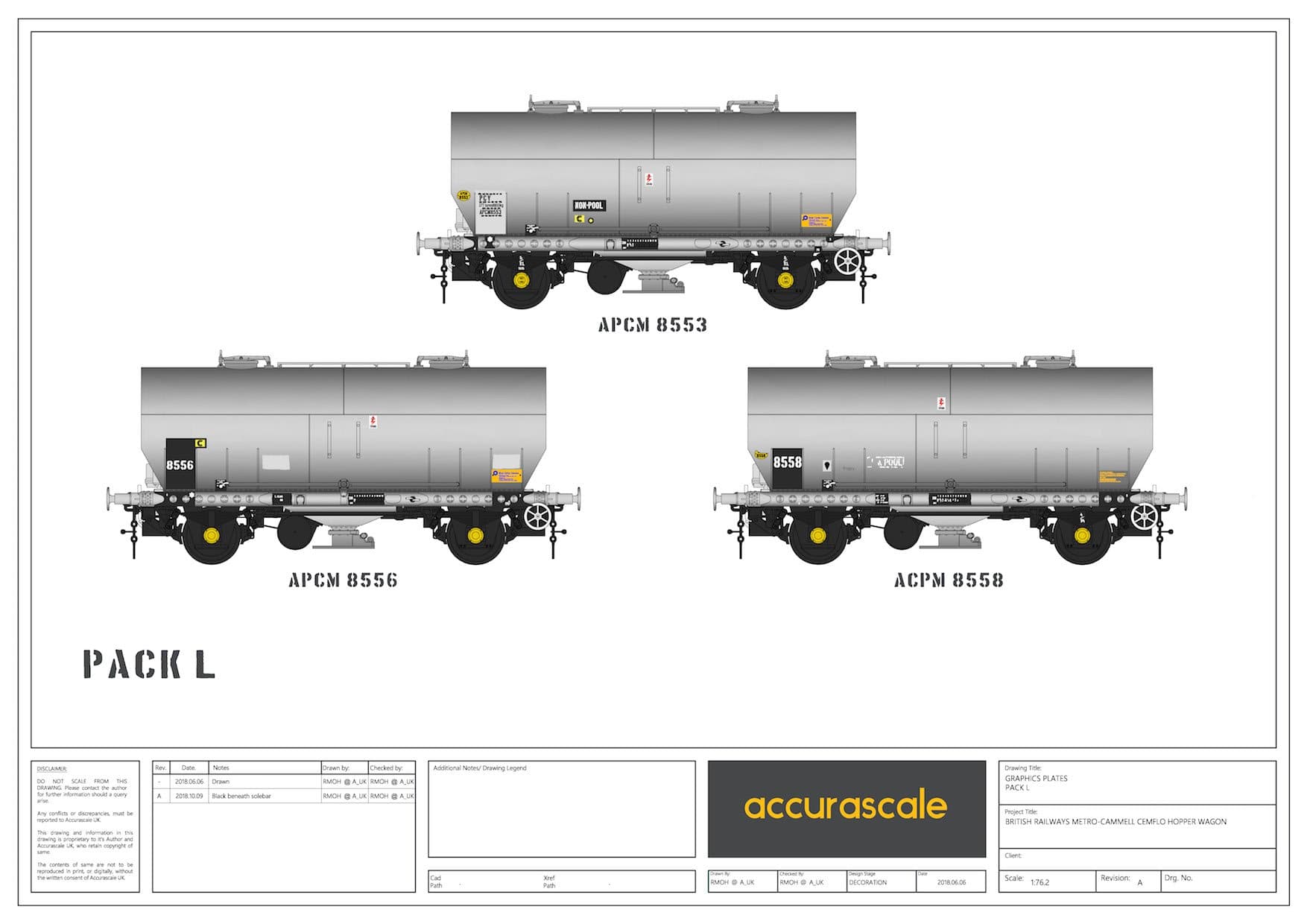 APCM Cemflo/PCV-Pulverwagen – Dreierpack – APCM8553, APCM8556, APCM8558