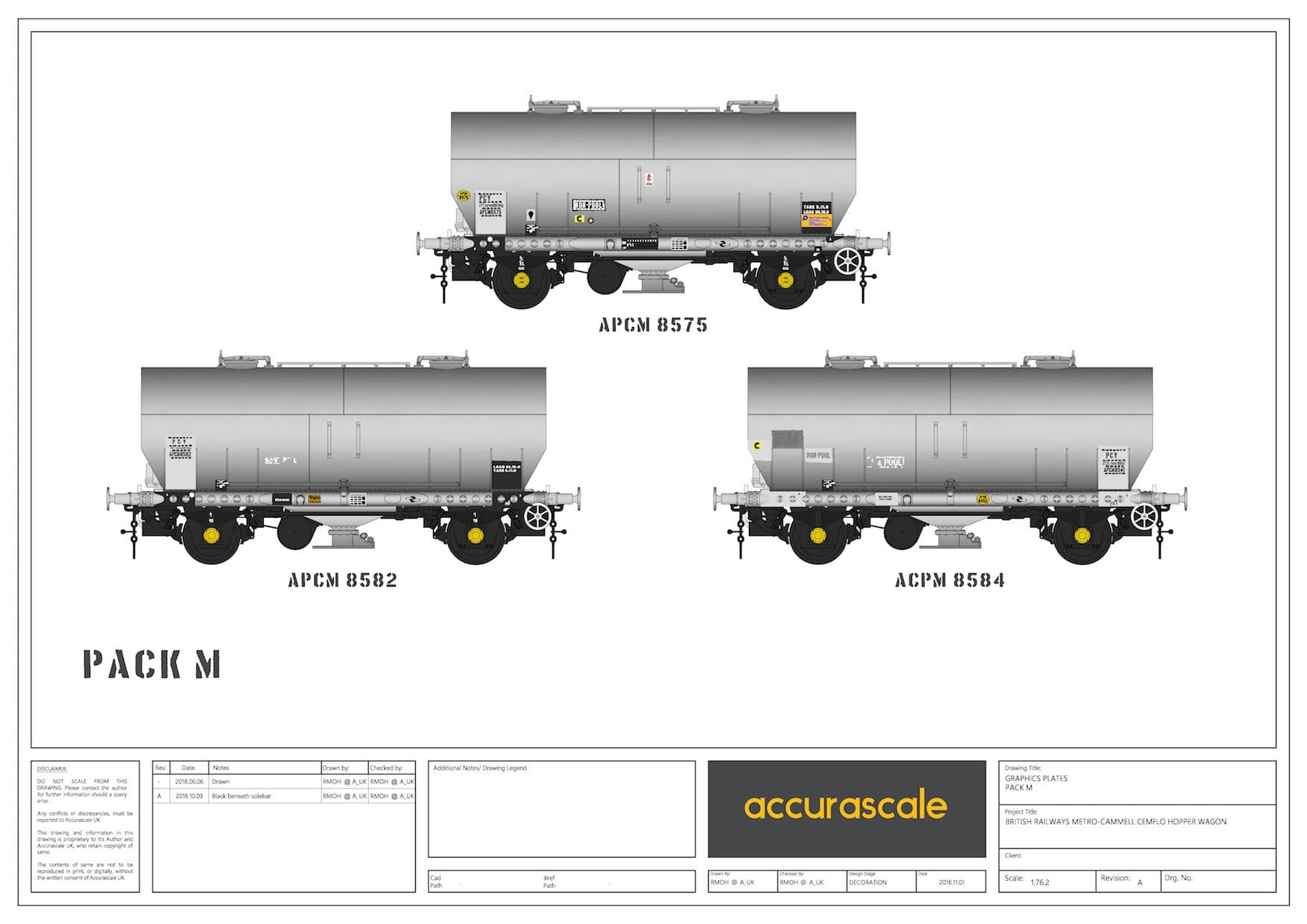 APCM Cemflo/PCV-Pulverwagen – Dreierpack – APCM8575, APCM8582, APCM8584