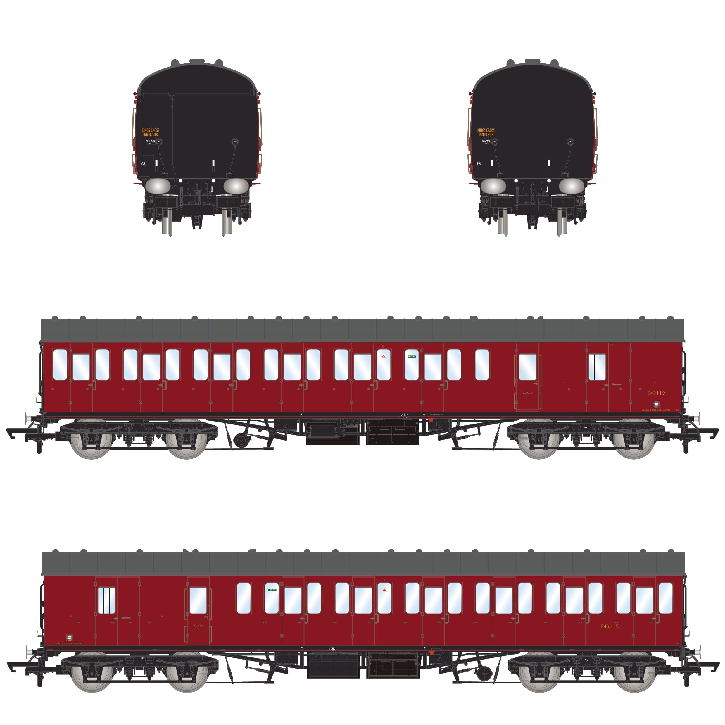 BR Mk1 57' Non-Gangway Coach – BT – BR Carmine Red: E43119