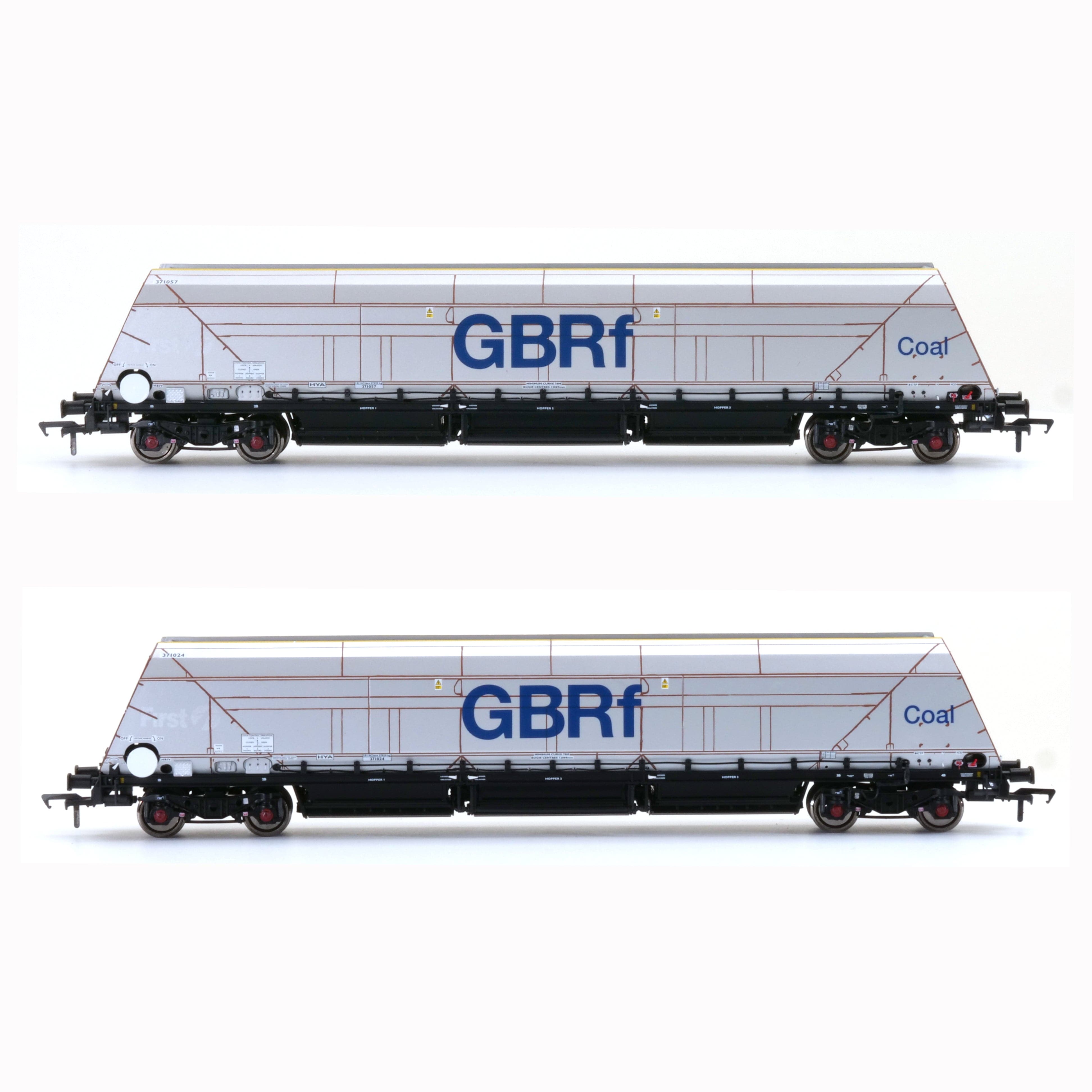 HYA Bogie Hopper Wagon – GBRf Coal Branding – Pack 2