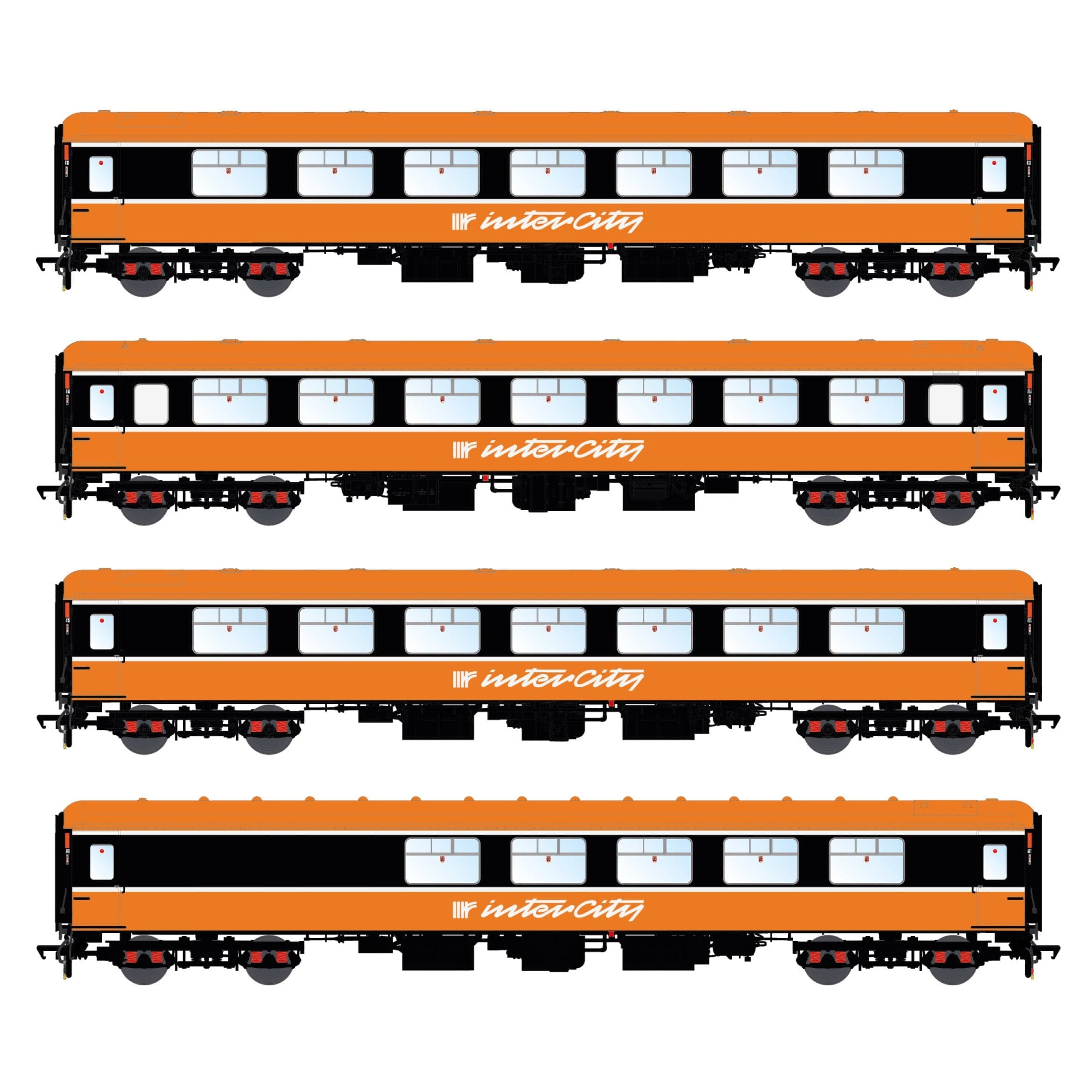 CIE/IR Mk.2b/c Personenwagen – CIE Orange – 4-Wagen-Paket A