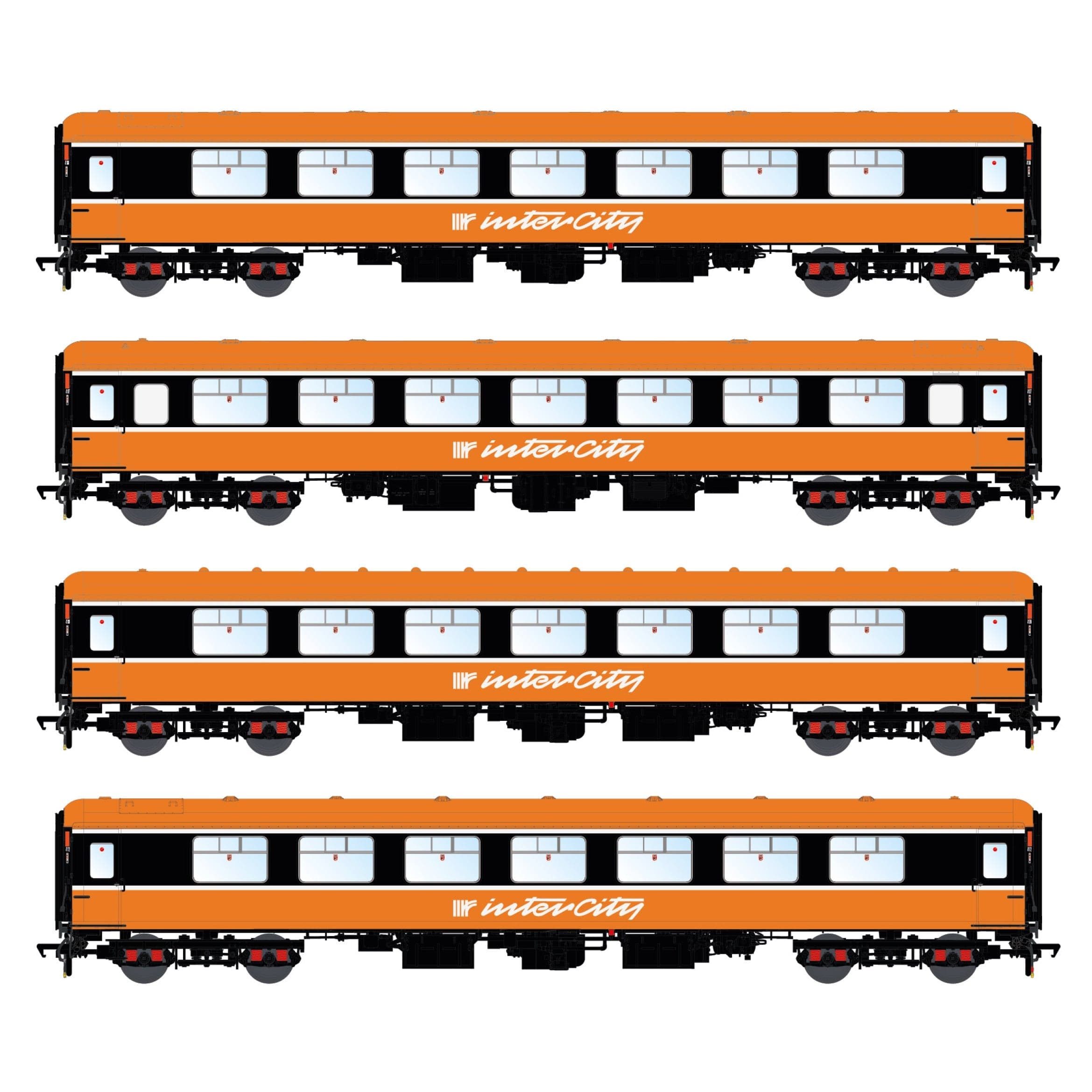 CIE/IR Mk.2b/c Personenwagen – CIE Orange – 4-Wagen-Paket B