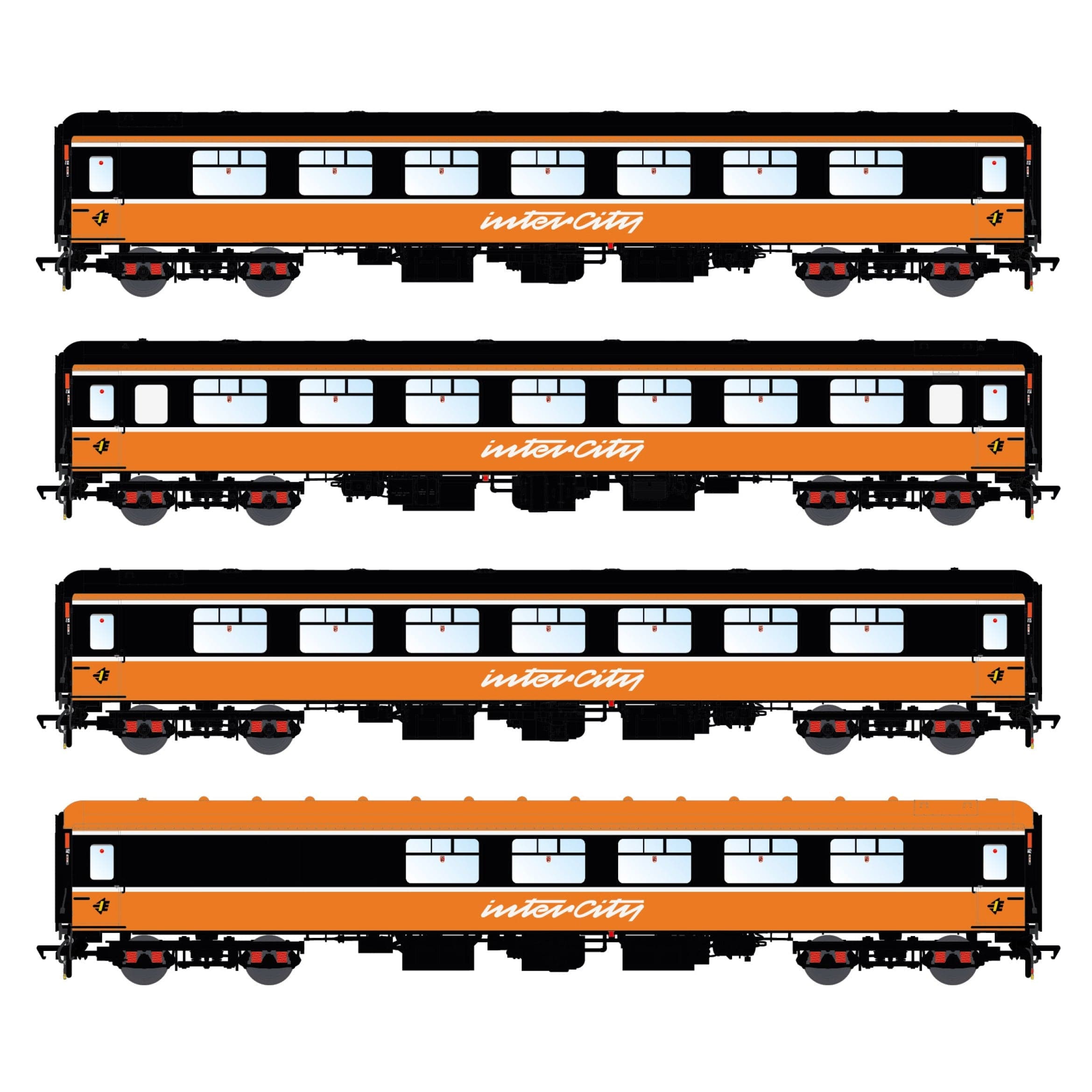 CIE/IR Mk.2b/c Personenwagen – IR Orange – 4er-Pack C