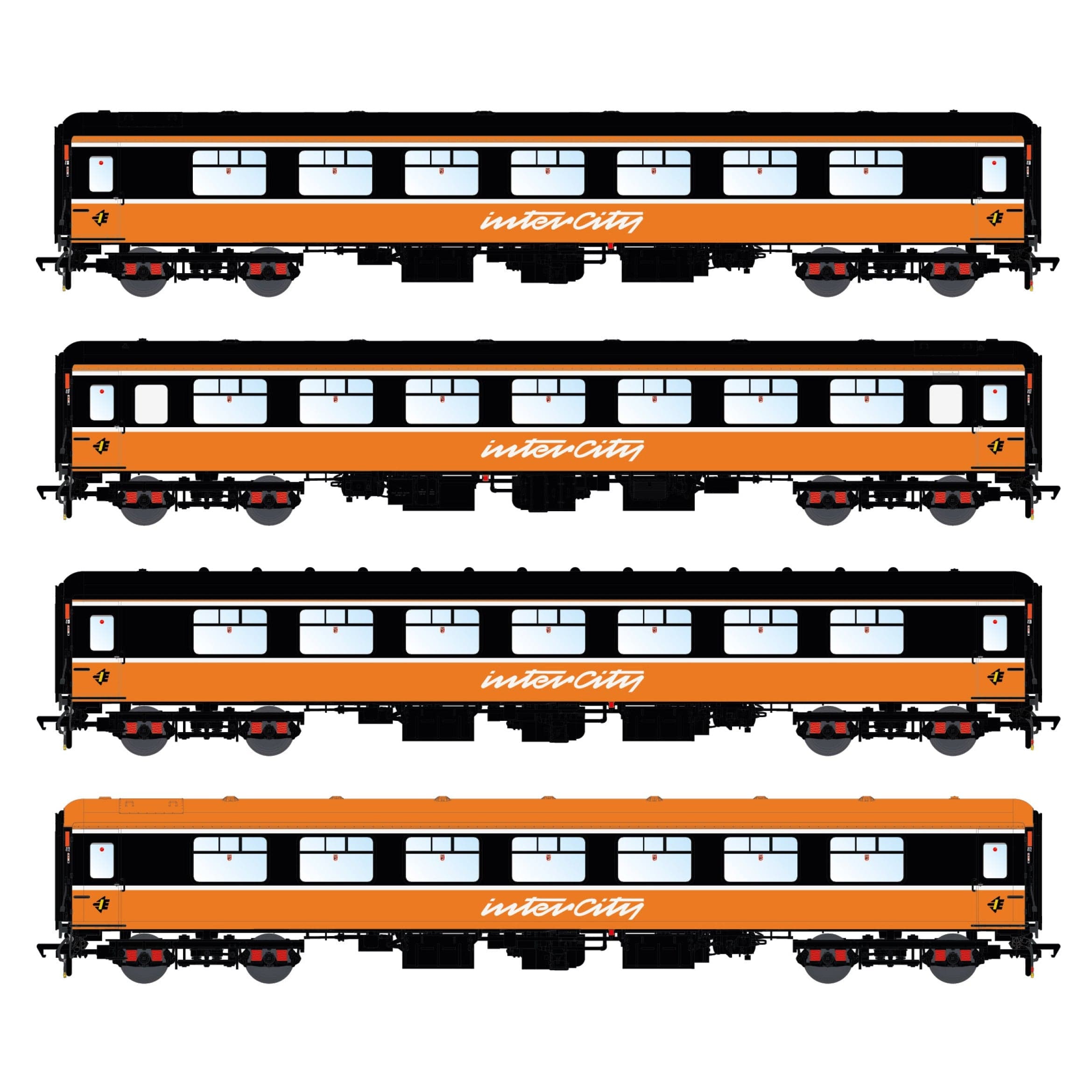 CIE/IR Mk.2b/c Personenwagen – IR Orange – 4er-Pack D